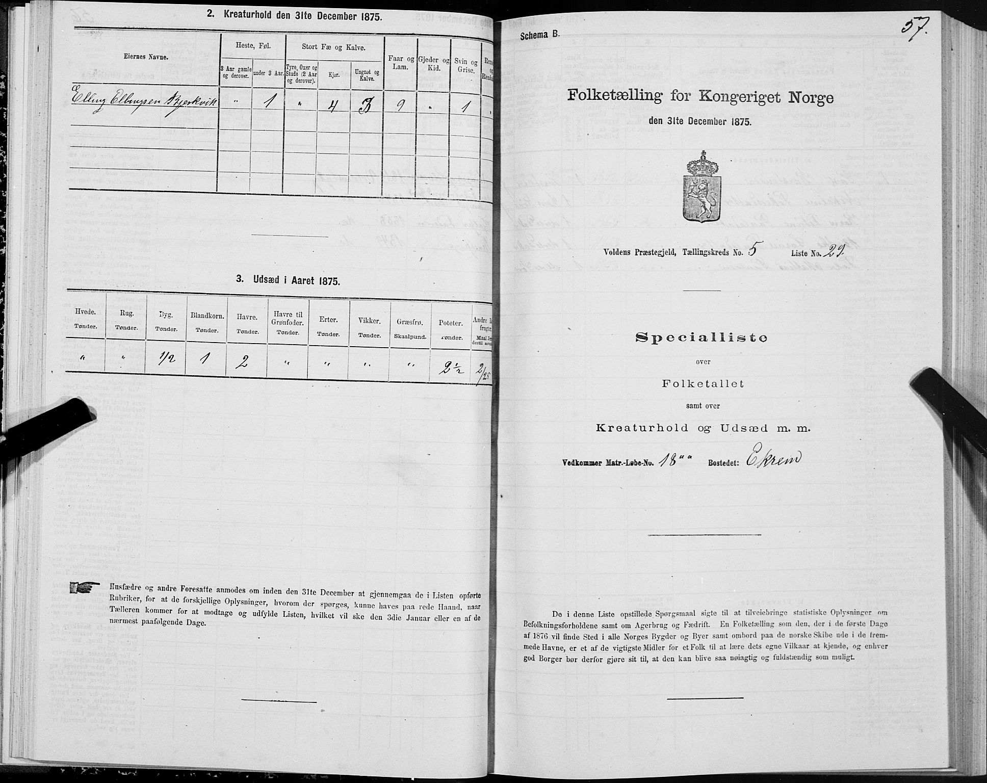 SAT, Folketelling 1875 for 1519P Volda prestegjeld, 1875, s. 4057