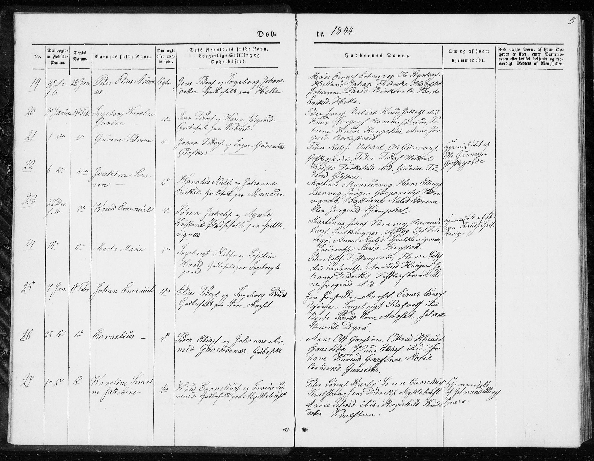 Ministerialprotokoller, klokkerbøker og fødselsregistre - Møre og Romsdal, AV/SAT-A-1454/528/L0415: Residerende kapellans bok nr. 528B03, 1843-1852, s. 5