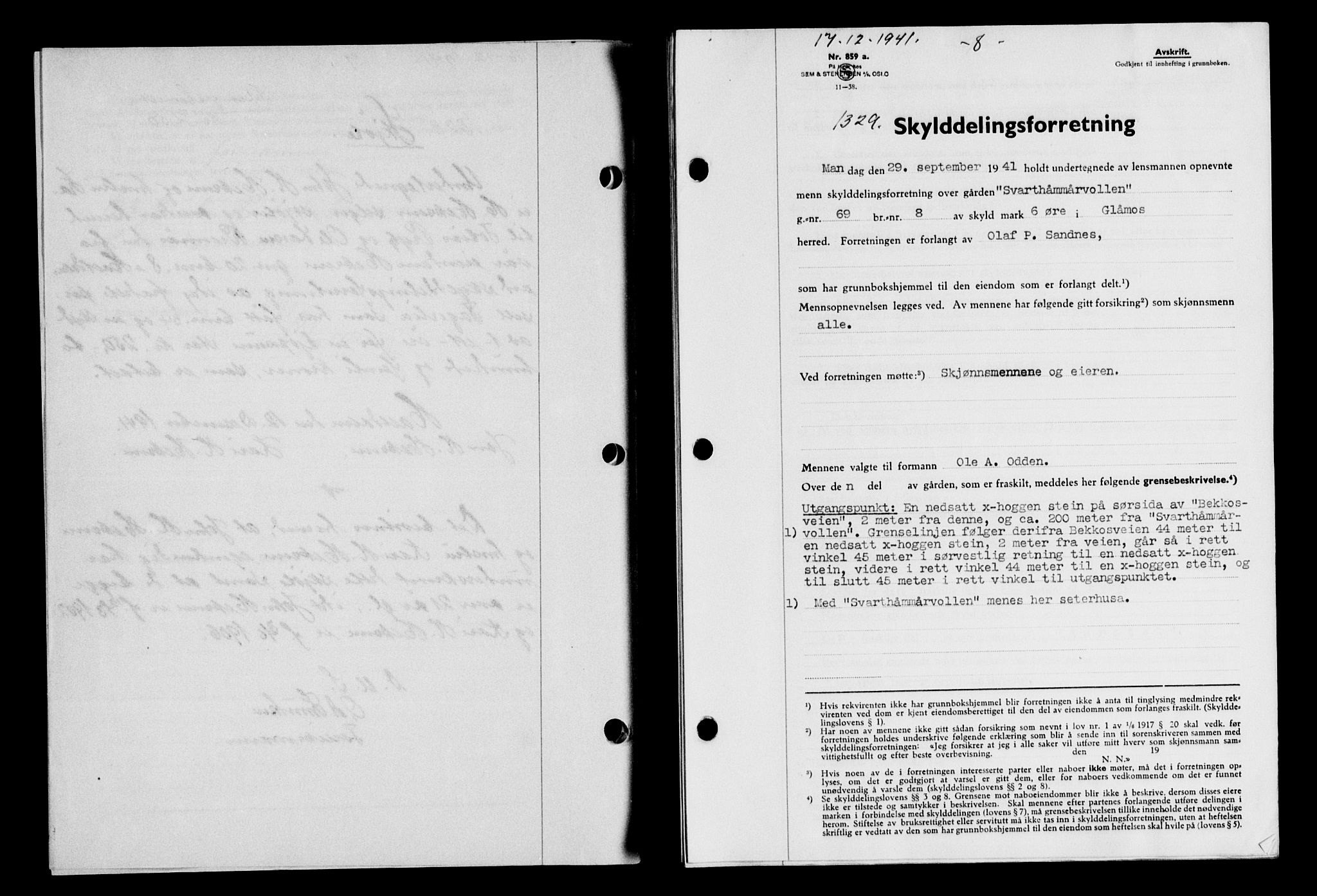 Gauldal sorenskriveri, SAT/A-0014/1/2/2C/L0054: Pantebok nr. 59, 1941-1942, Dagboknr: 1329/1941