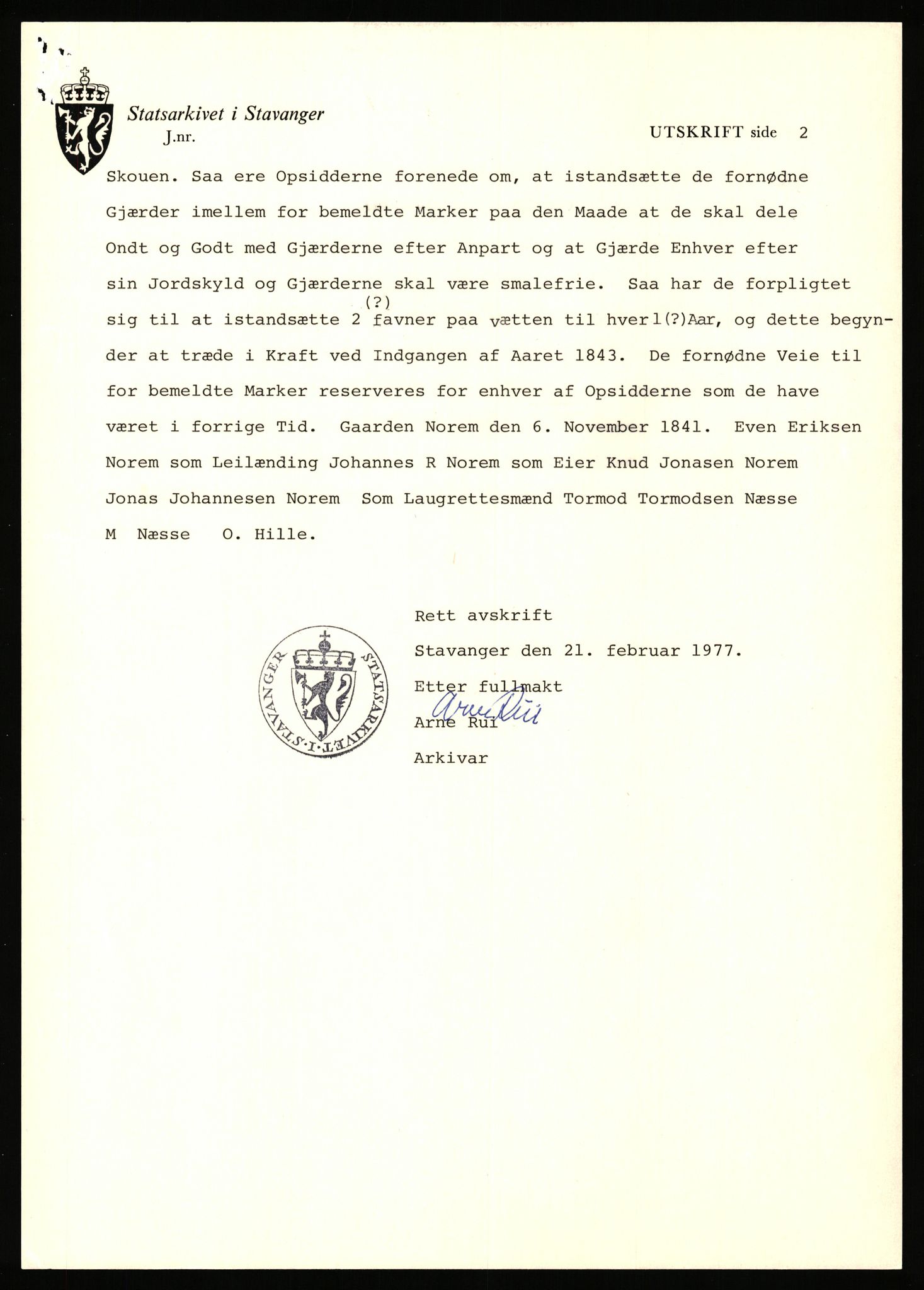 Statsarkivet i Stavanger, AV/SAST-A-101971/03/Y/Yj/L0064: Avskrifter sortert etter gårdsnavn: Noreim - Odland i Bjerkreim, 1750-1930, s. 6