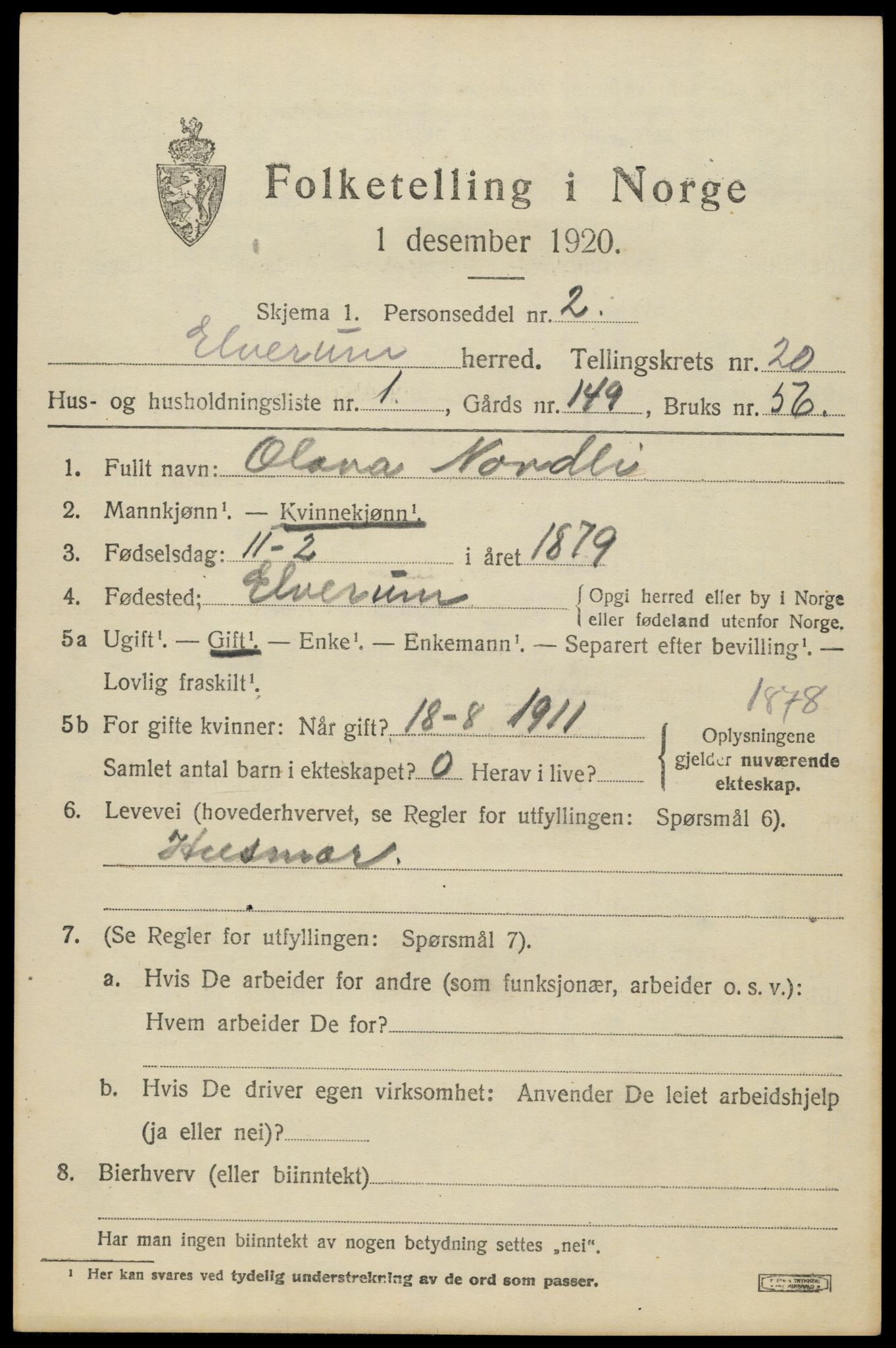 SAH, Folketelling 1920 for 0427 Elverum herred, 1920, s. 23284