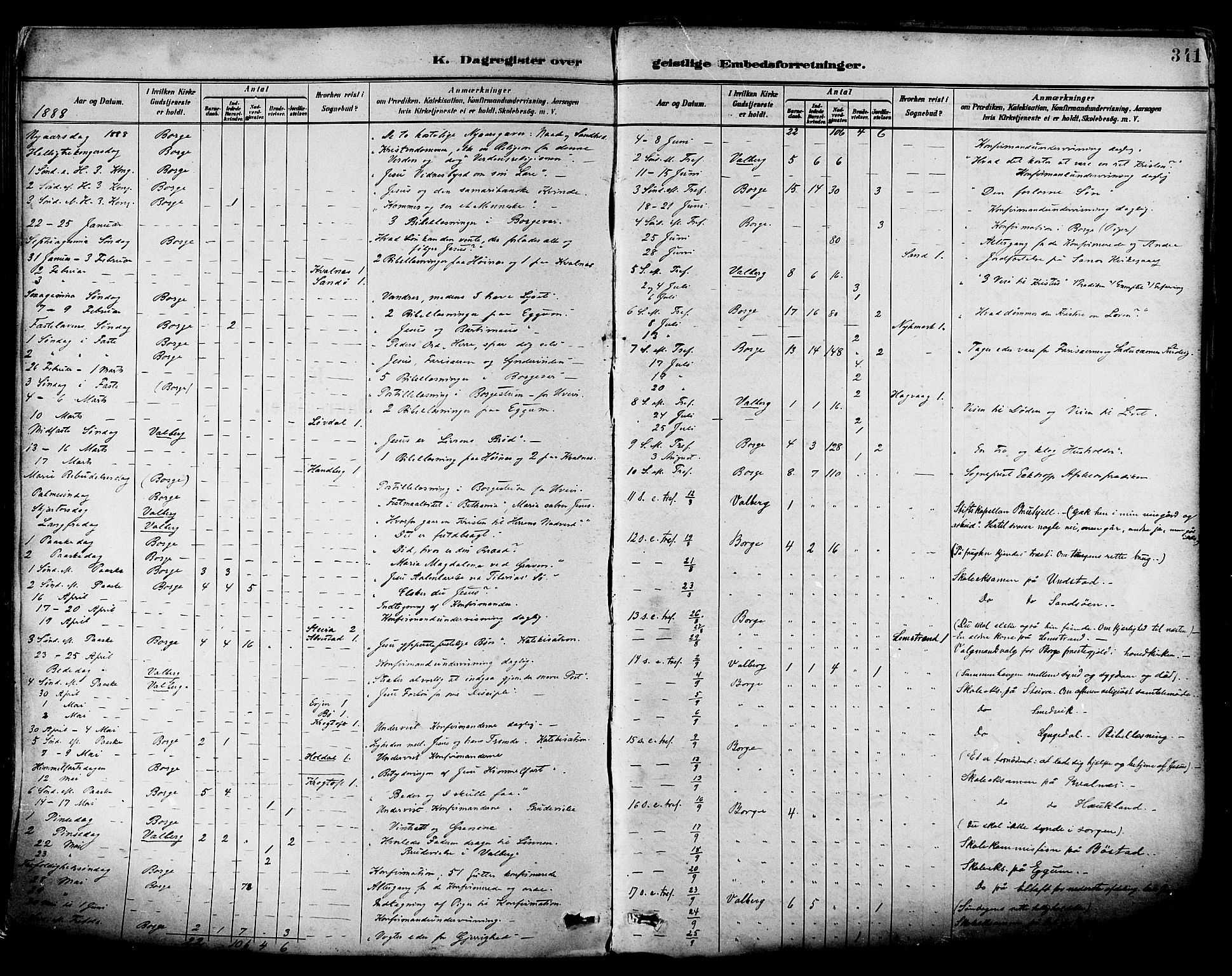 Ministerialprotokoller, klokkerbøker og fødselsregistre - Nordland, SAT/A-1459/880/L1133: Ministerialbok nr. 880A07, 1888-1898, s. 341