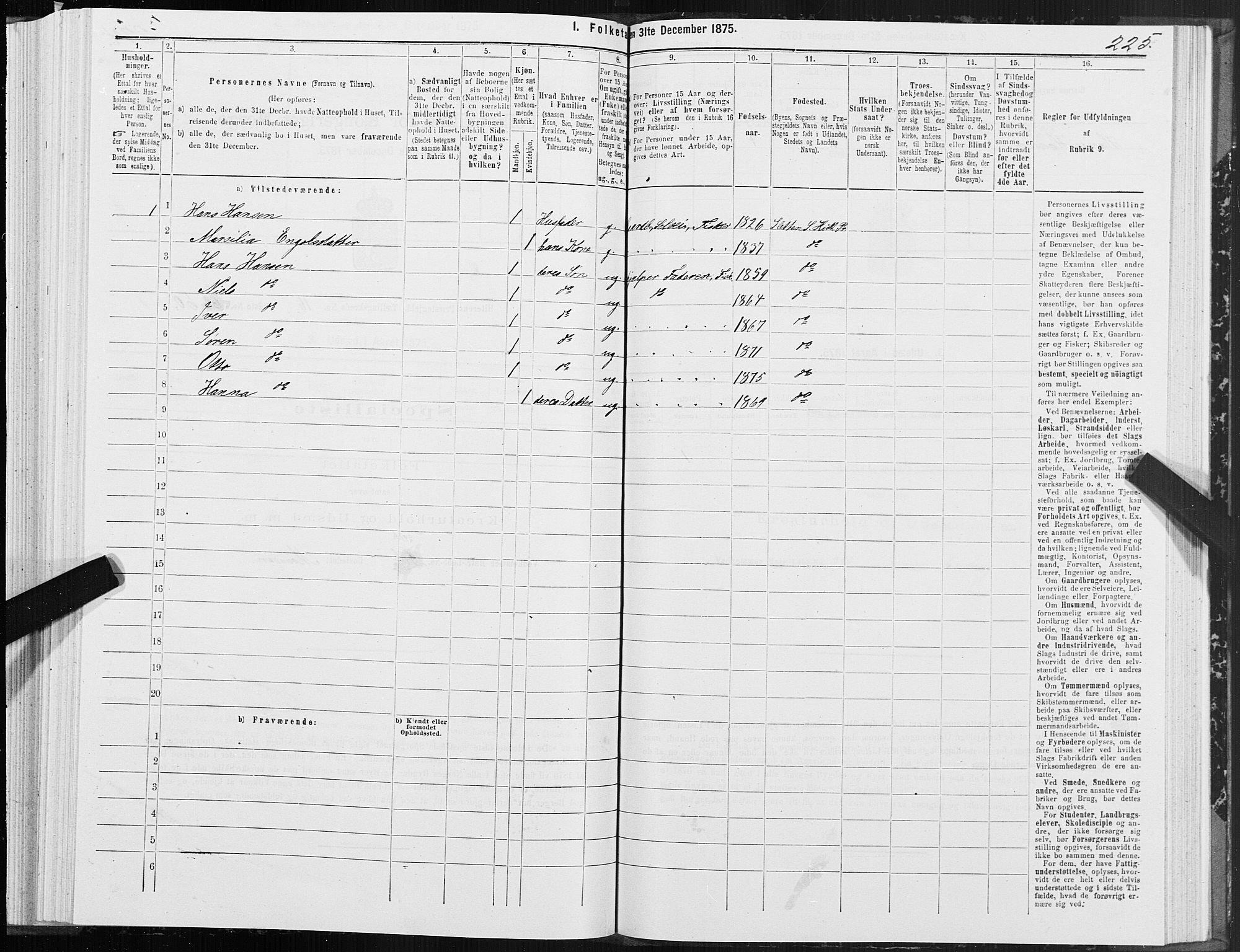 SAT, Folketelling 1875 for 1617P Hitra prestegjeld, 1875, s. 8225