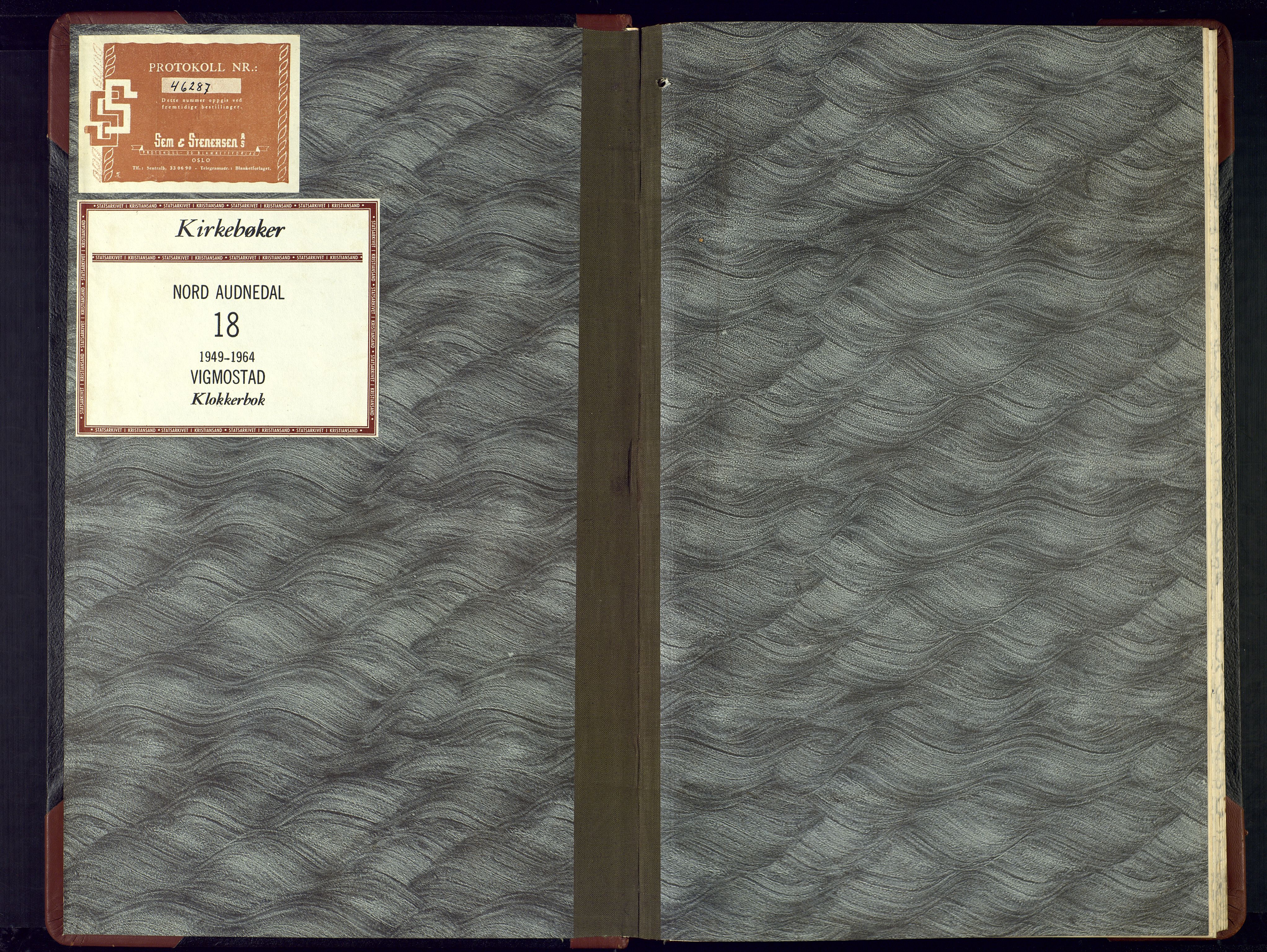 Nord-Audnedal sokneprestkontor, SAK/1111-0032/F/Fb/Fbb/L0007: Klokkerbok nr. B-7, 1949-1964