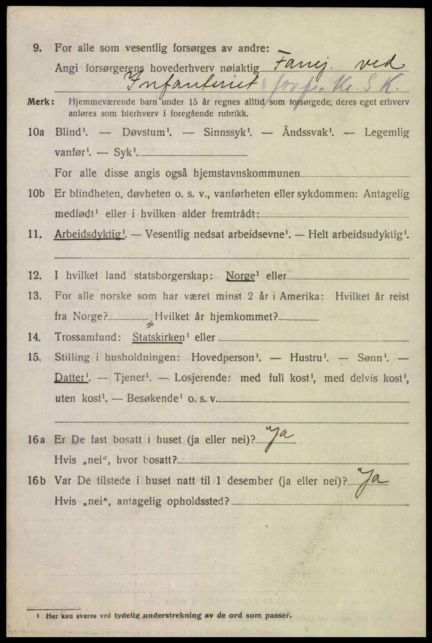SAK, Folketelling 1920 for 1012 Oddernes herred, 1920, s. 10326