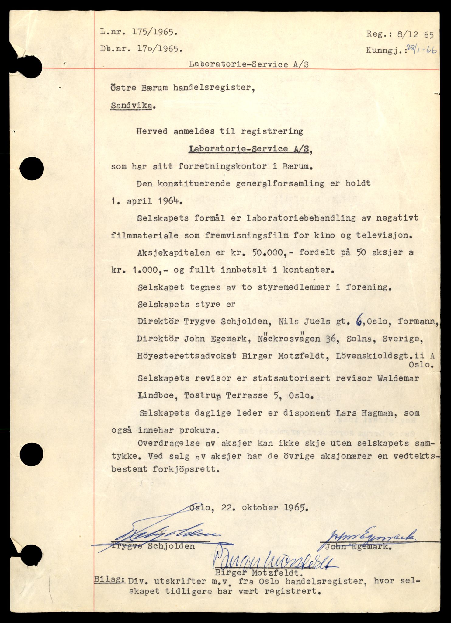 Asker og Bærum tingrett, SAT/A-10379/K/Kb/Kba/L0028: Aksjeselskap i Bærum, L - Ma, 1890-1989, s. 1