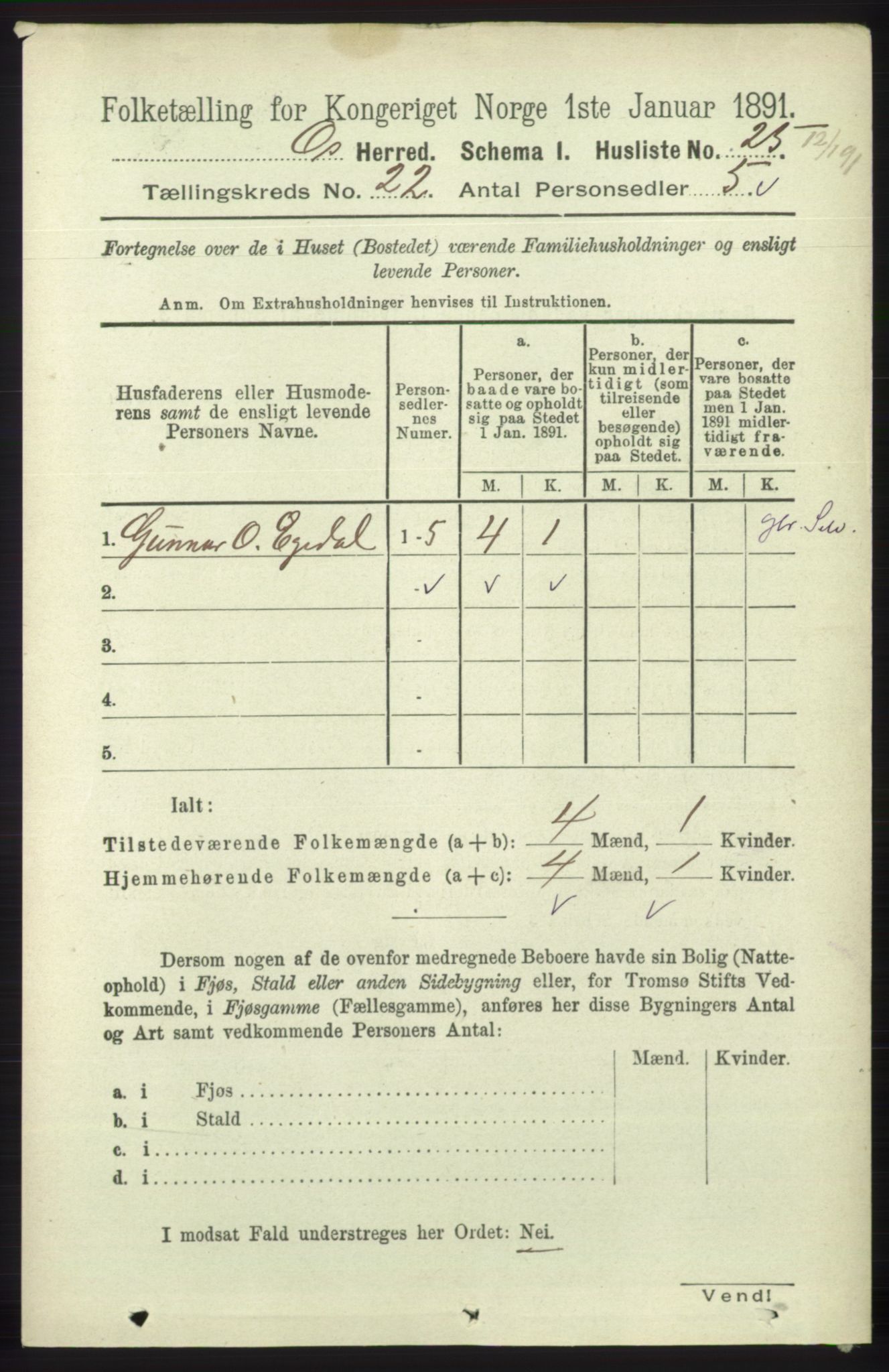 RA, Folketelling 1891 for 1243 Os herred, 1891, s. 4996