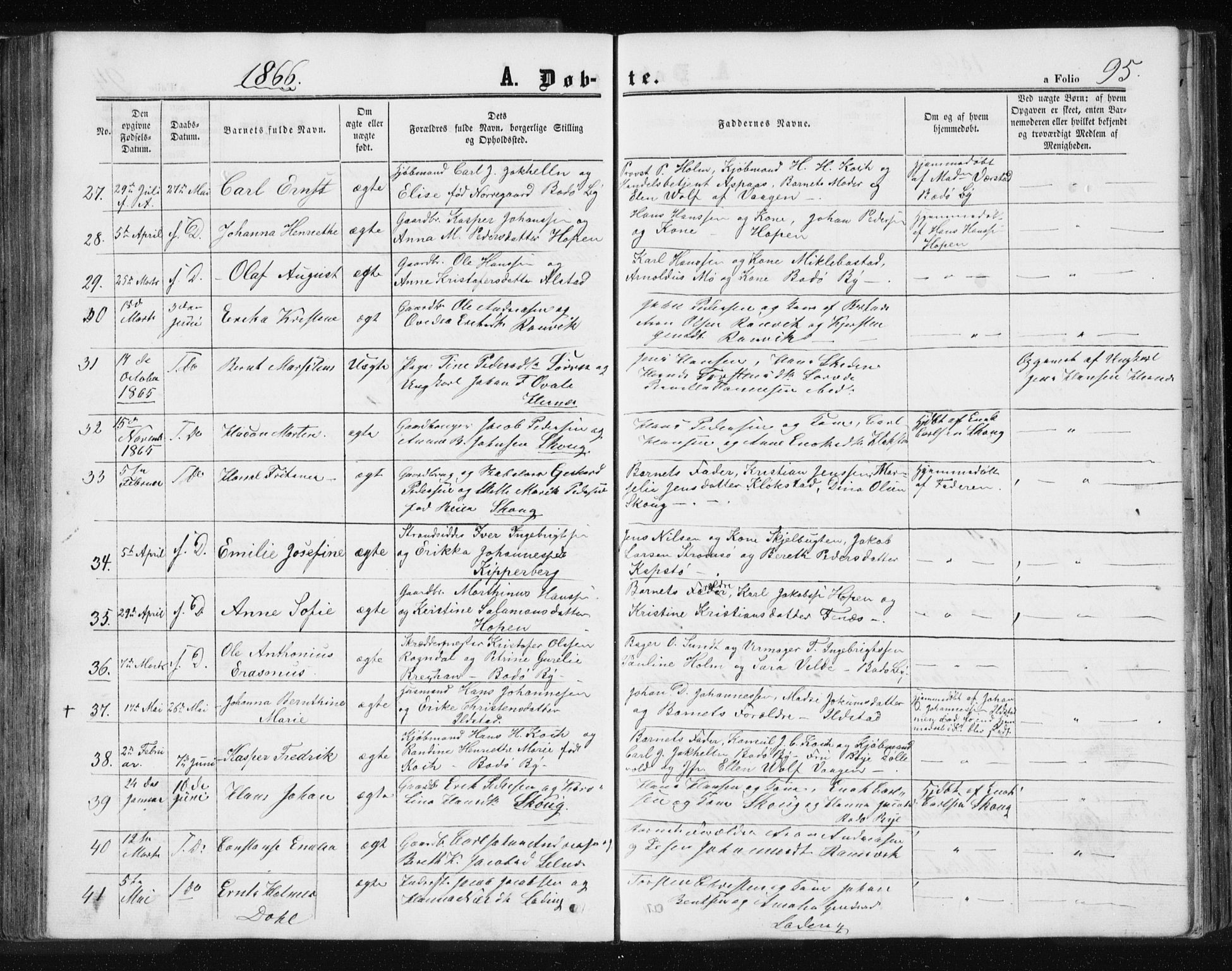 Ministerialprotokoller, klokkerbøker og fødselsregistre - Nordland, AV/SAT-A-1459/801/L0028: Klokkerbok nr. 801C03, 1855-1867, s. 95