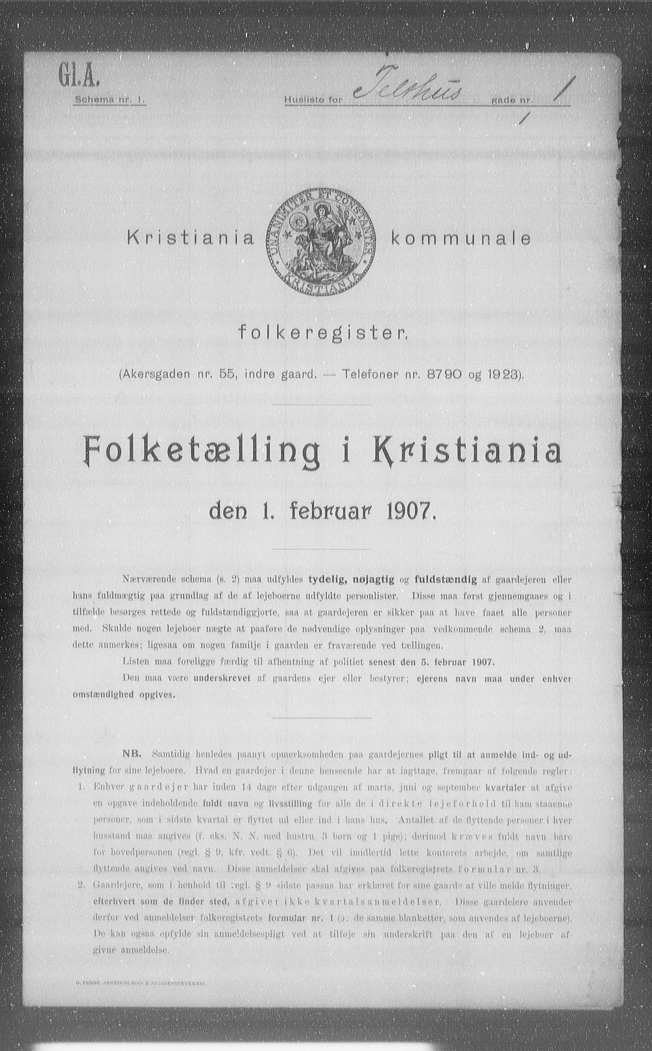 OBA, Kommunal folketelling 1.2.1907 for Kristiania kjøpstad, 1907, s. 54717