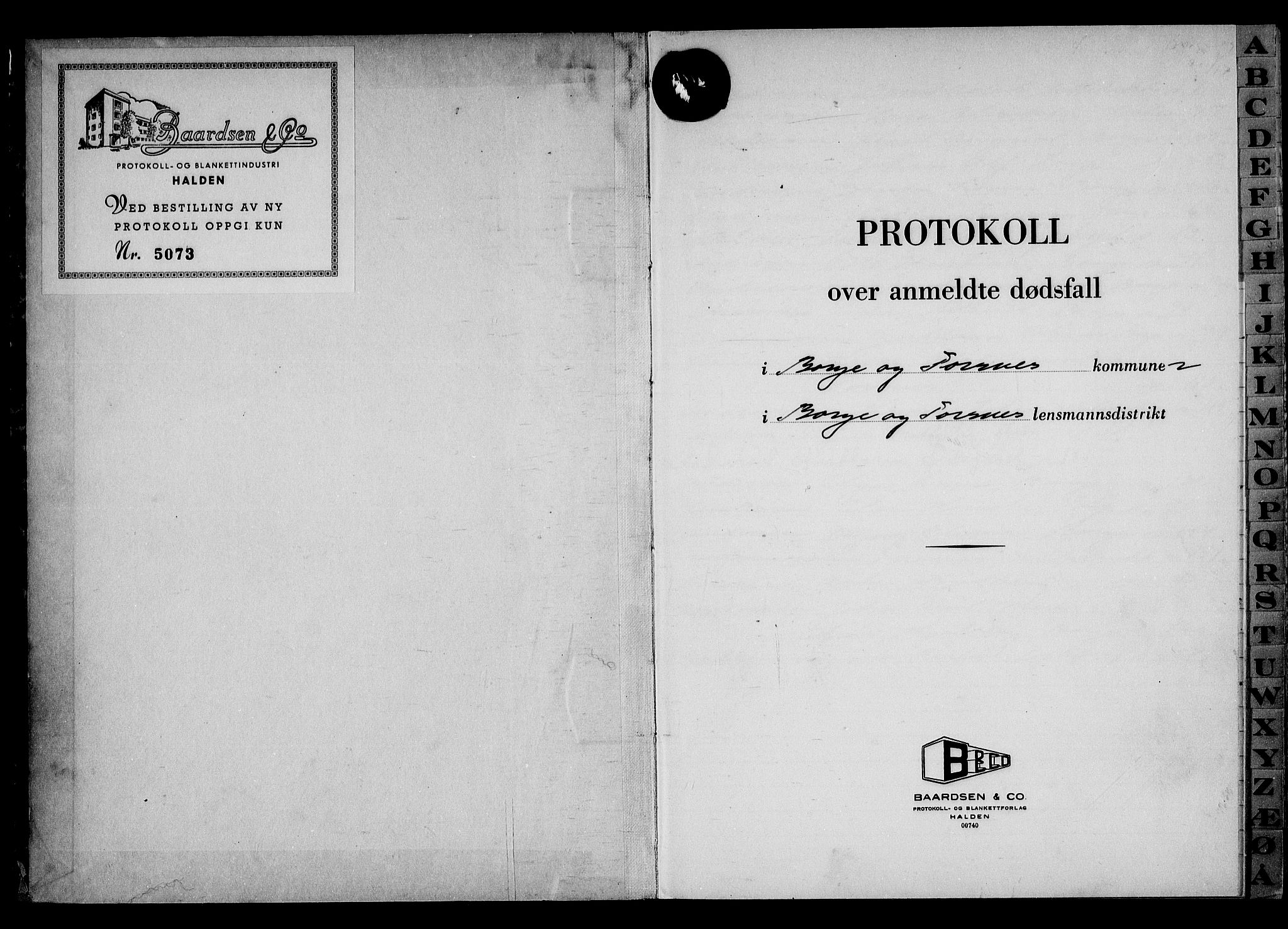 Borge i Østfold  lensmannskontor, SAO/A-10176/H/Ha/Haa/L0019: Dødsfallsprotokoll, 1956-1960