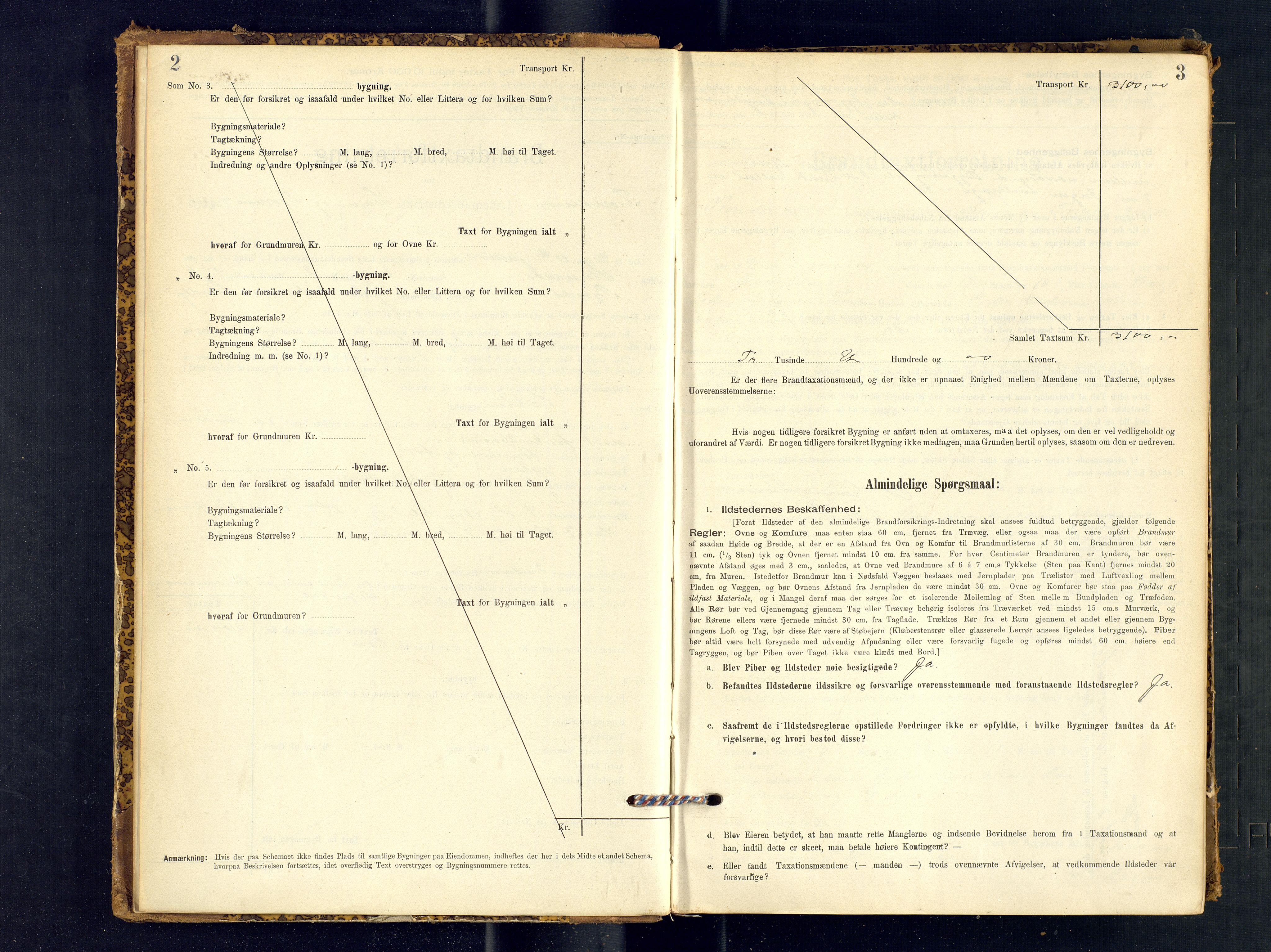 Harstad lensmannskontor, AV/SATØ-SATØ-10/F/Fr/Fra/L0596: Branntakstprotokoll (S). Merket I. Med register, 1893-1907, s. 2-3