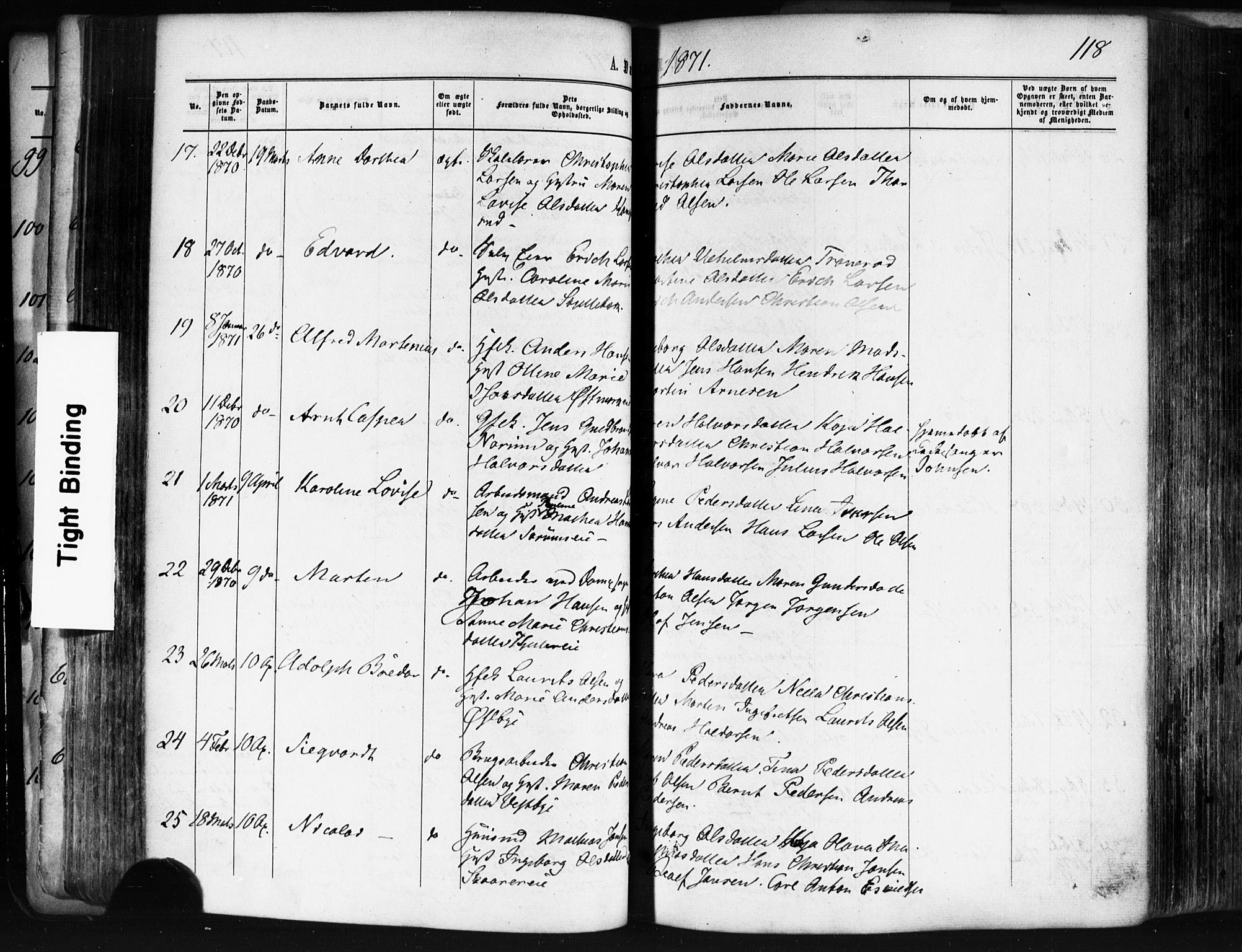 Skedsmo prestekontor Kirkebøker, AV/SAO-A-10033a/F/Fa/L0011: Ministerialbok nr. I 11, 1866-1876, s. 118