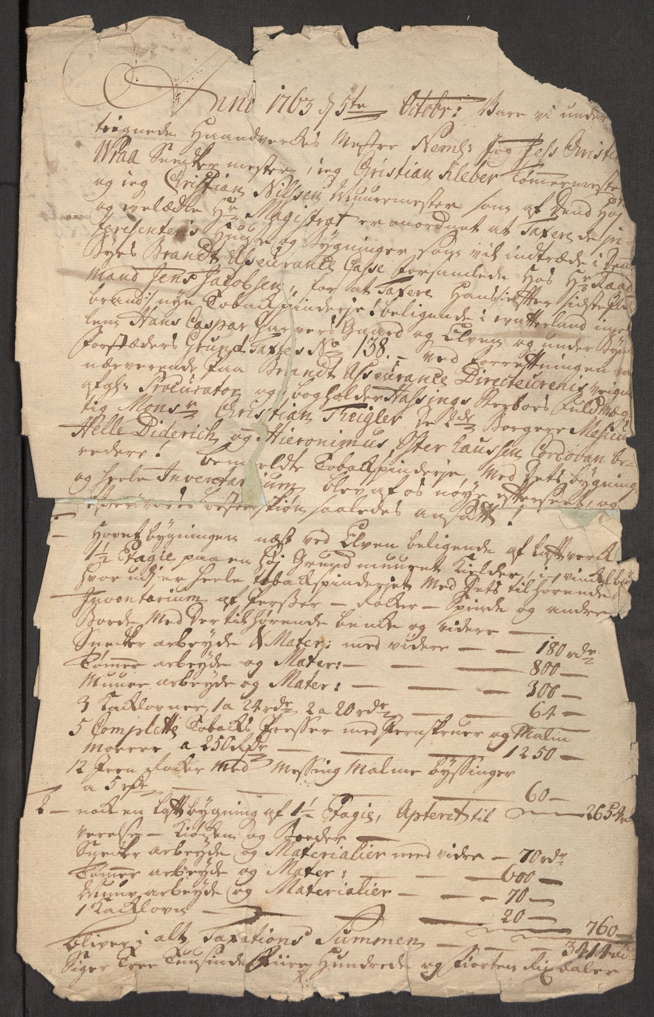 Kristiania magistrat, SAO/A-10711/L/La/Lac/L0001: Branntakster, 1754-1790