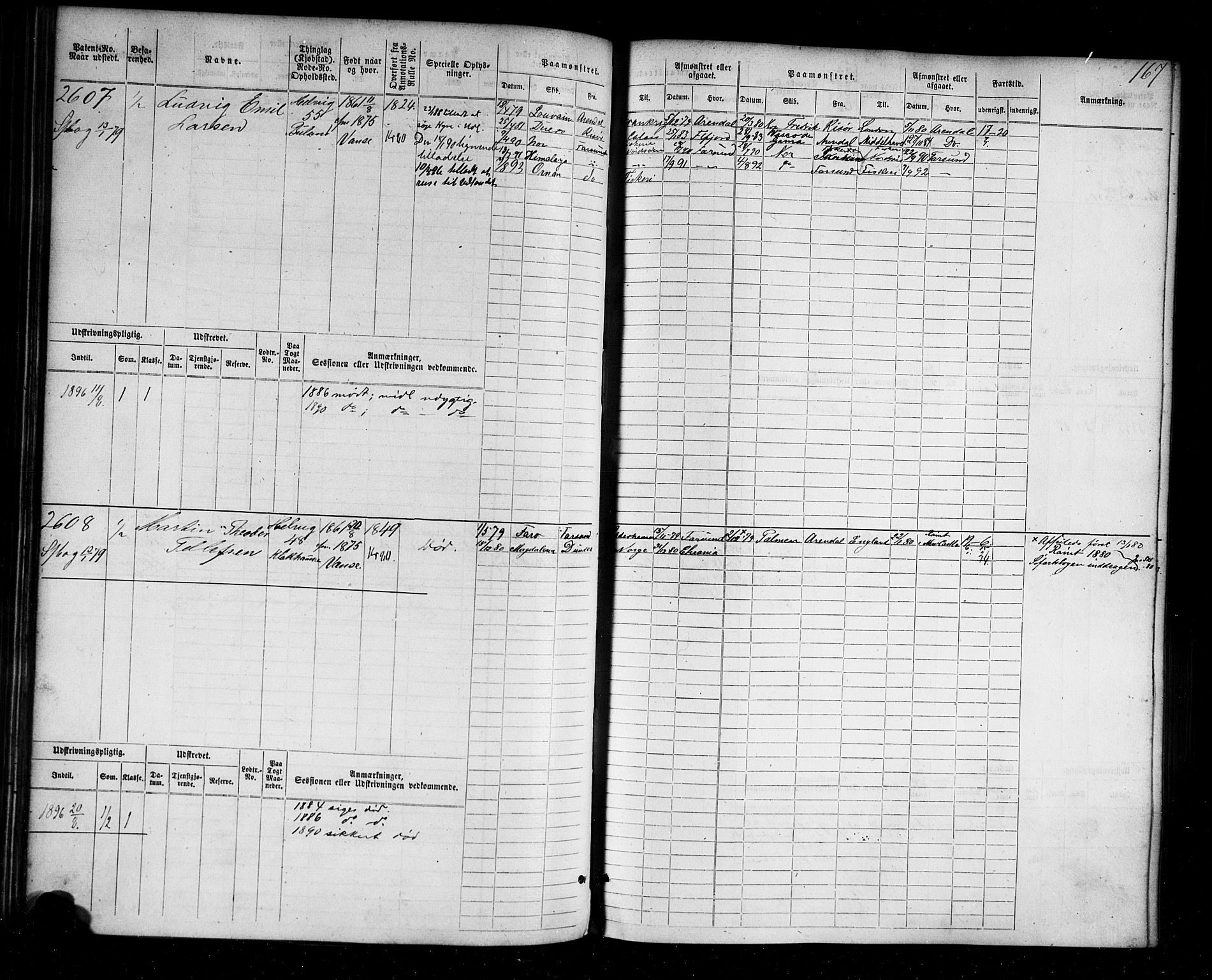 Farsund mønstringskrets, AV/SAK-2031-0017/F/Fb/L0004: Hovedrulle nr 2275-3040, M-7, 1875-1915, s. 172