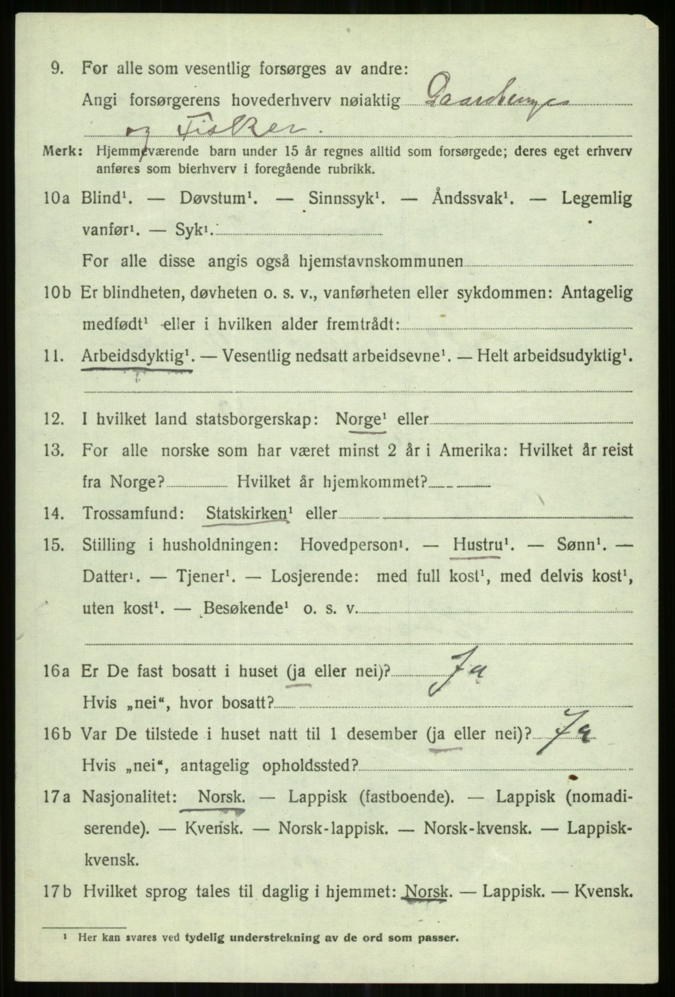 SATØ, Folketelling 1920 for 1936 Karlsøy herred, 1920, s. 2673