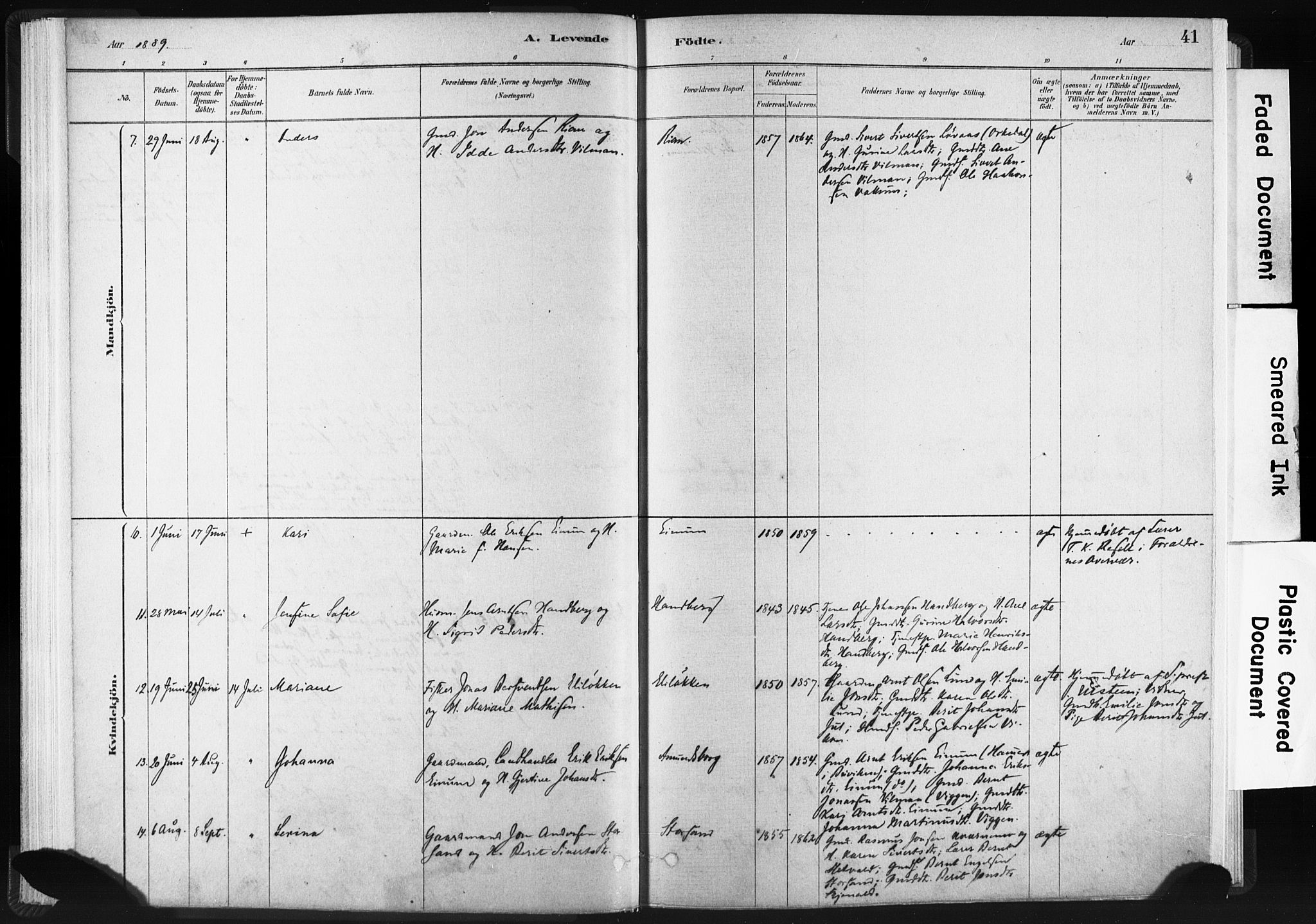 Ministerialprotokoller, klokkerbøker og fødselsregistre - Sør-Trøndelag, SAT/A-1456/665/L0773: Ministerialbok nr. 665A08, 1879-1905, s. 41