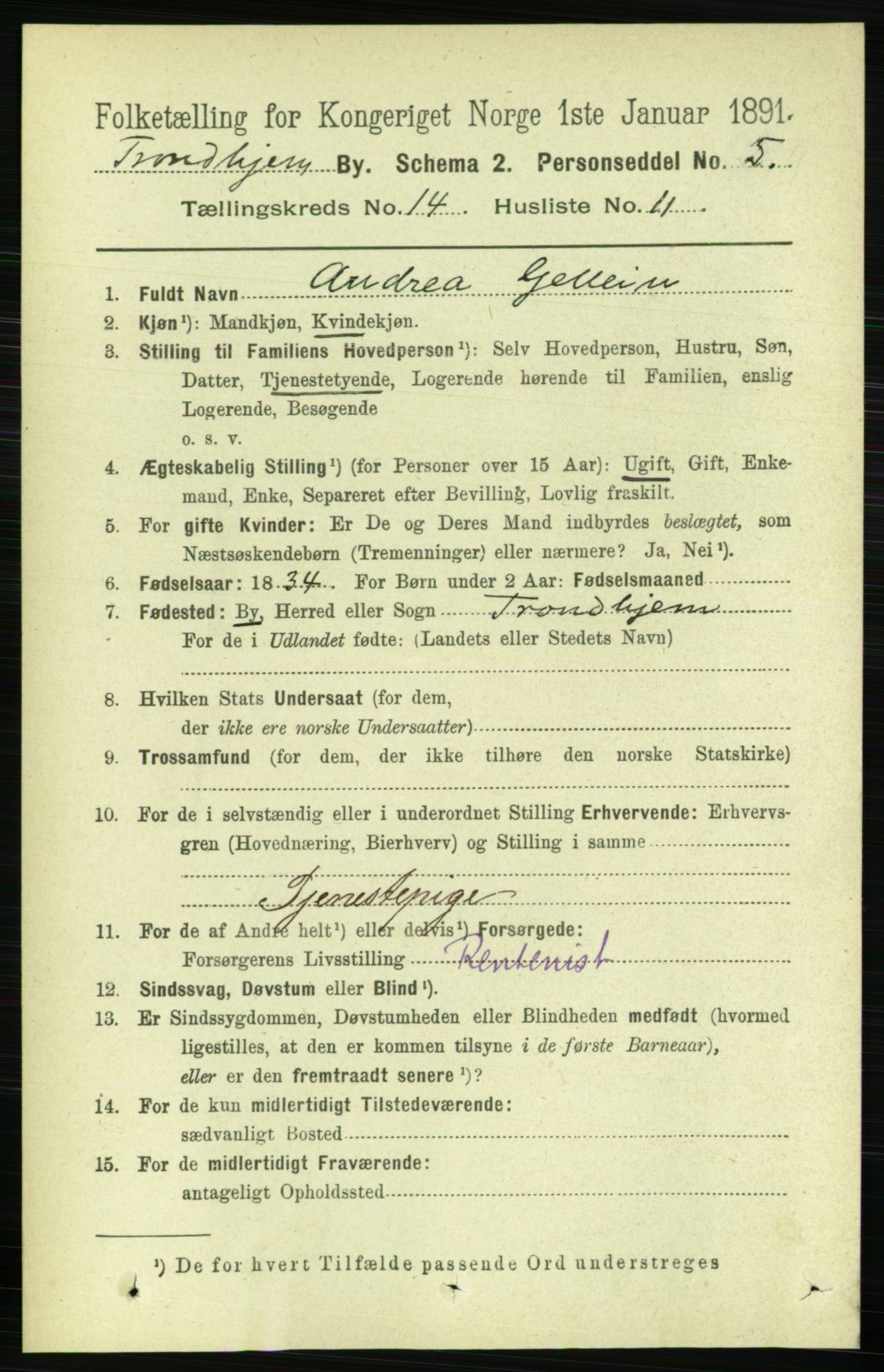 RA, Folketelling 1891 for 1601 Trondheim kjøpstad, 1891, s. 11097