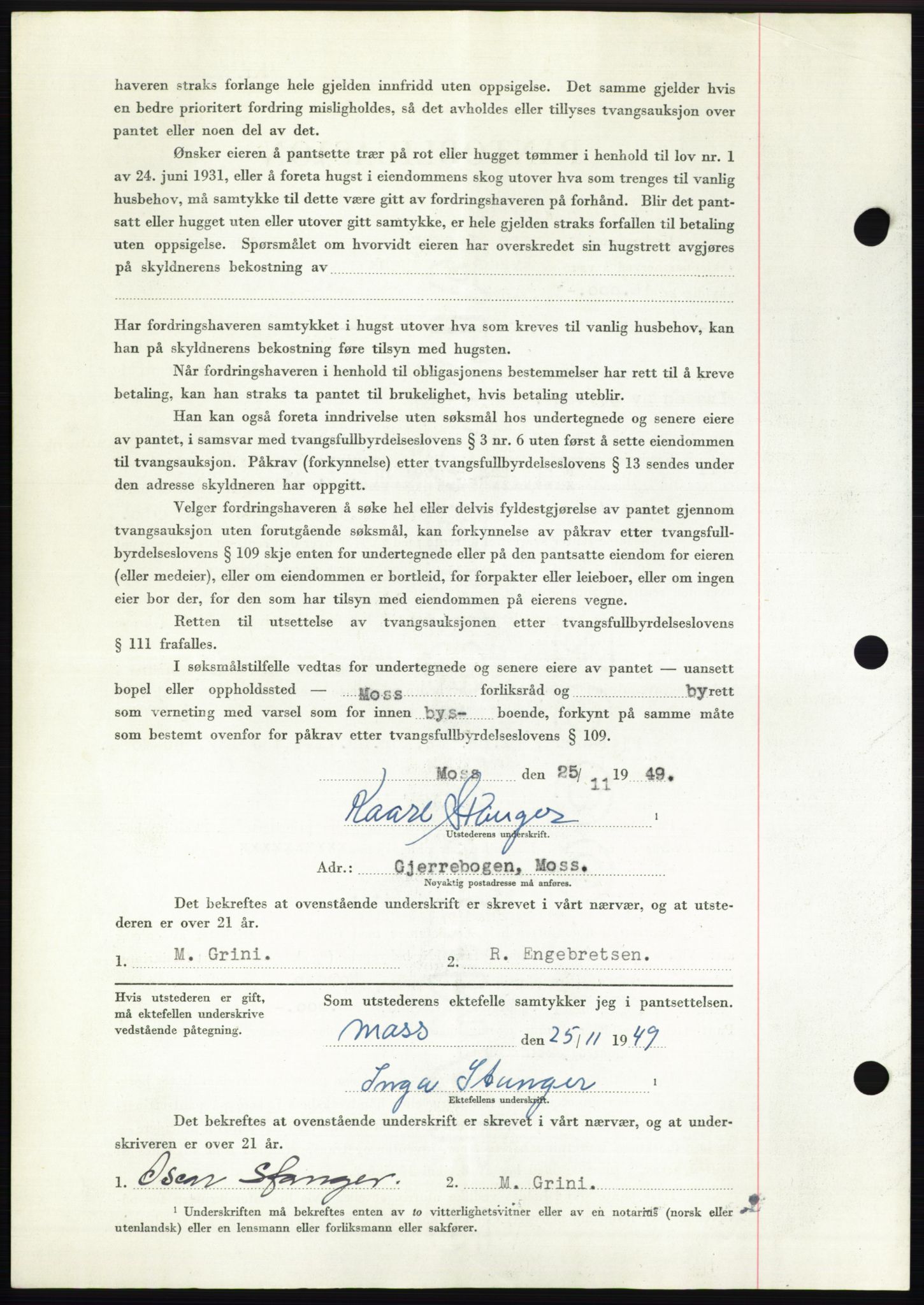 Moss sorenskriveri, SAO/A-10168: Pantebok nr. B23, 1949-1950, Dagboknr: 3651/1949