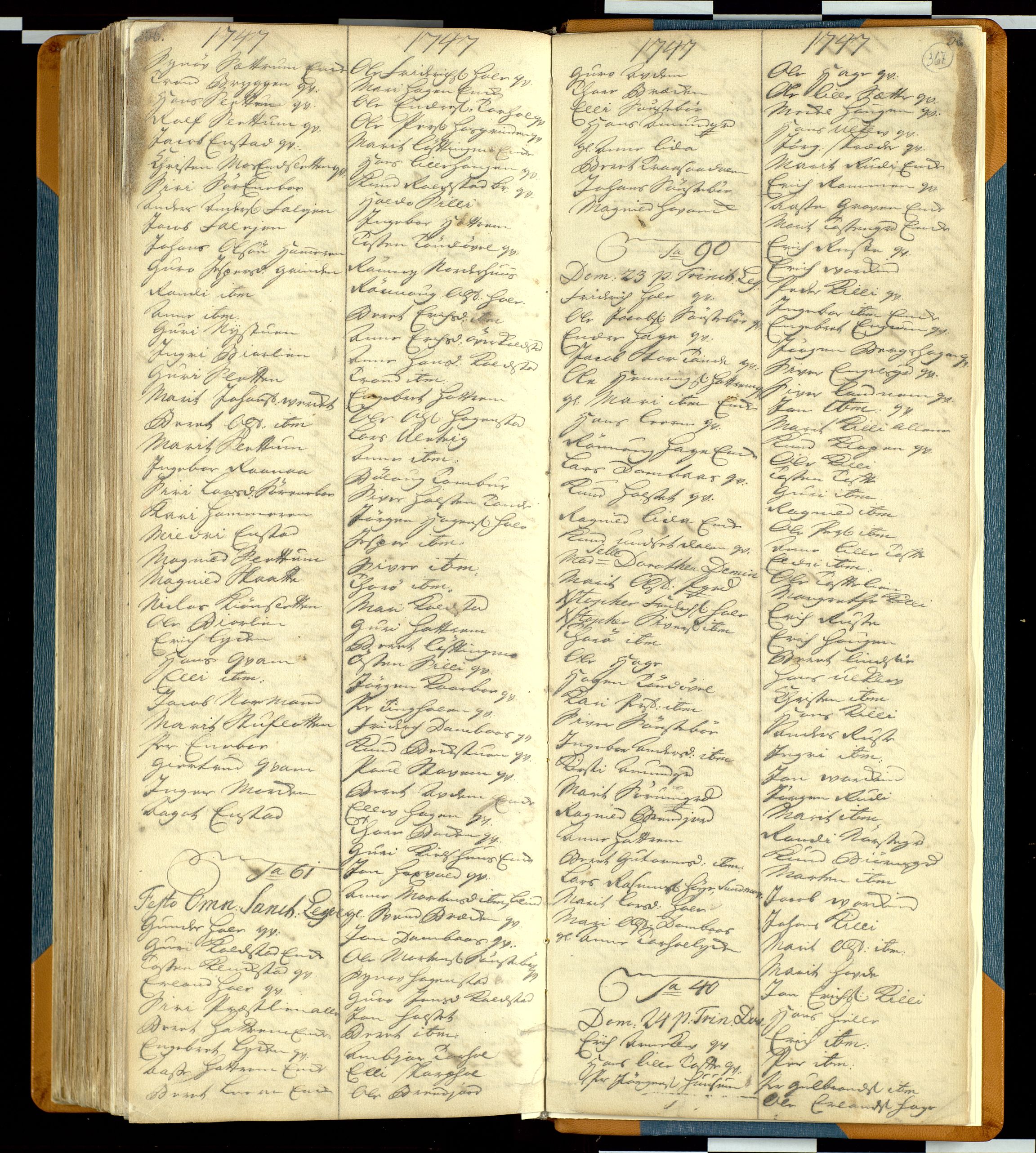 Lesja prestekontor, AV/SAH-PREST-068/H/Hb/L0001: Kommunikantprotokoll nr. 1, 1732-1748, s. 366-367