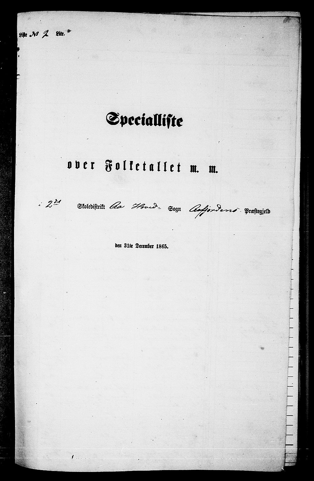 RA, Folketelling 1865 for 1630P Aafjorden prestegjeld, 1865, s. 23