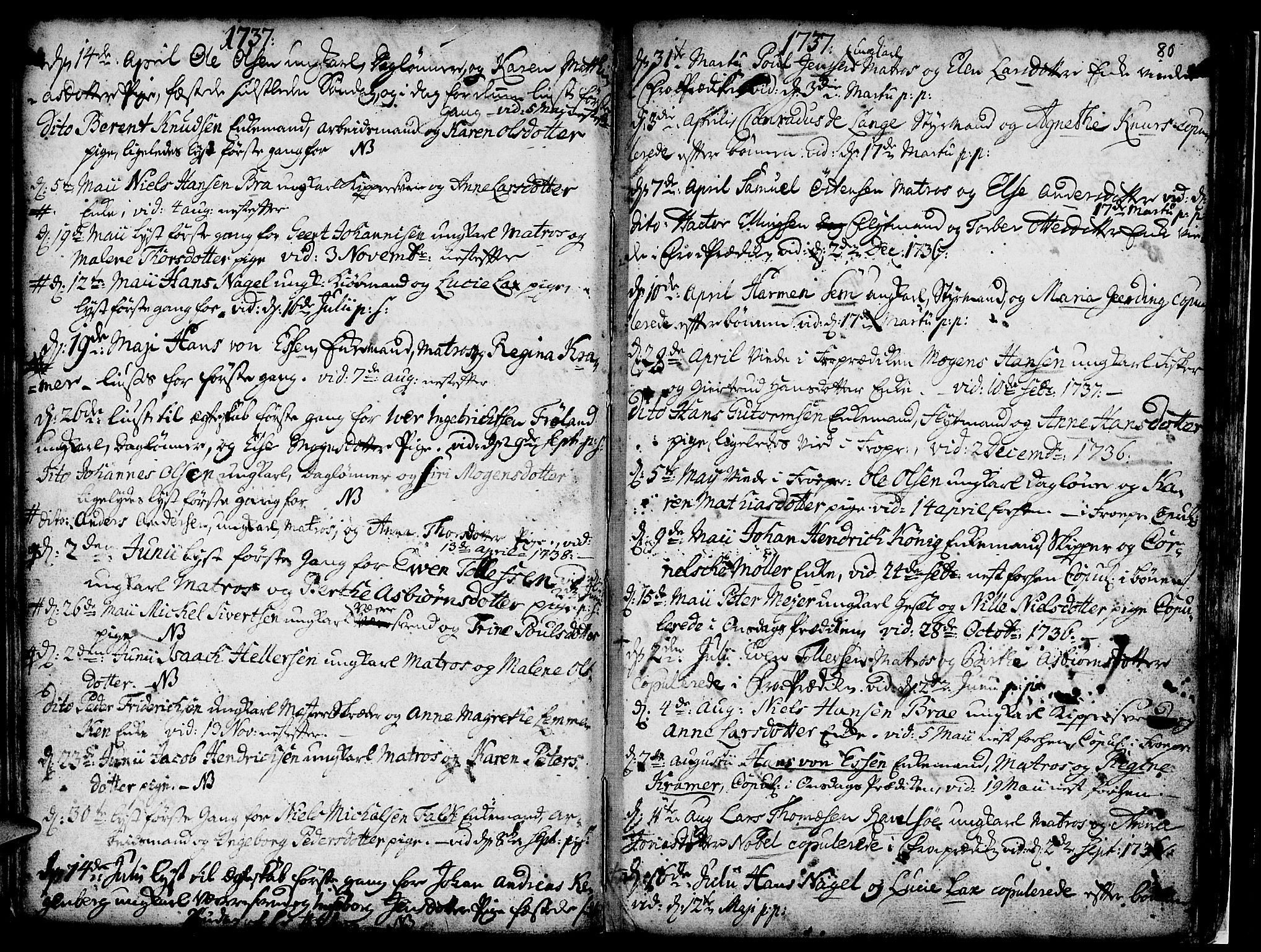 Nykirken Sokneprestembete, AV/SAB-A-77101/H/Haa/L0007: Ministerialbok nr. A 7, 1719-1781, s. 80