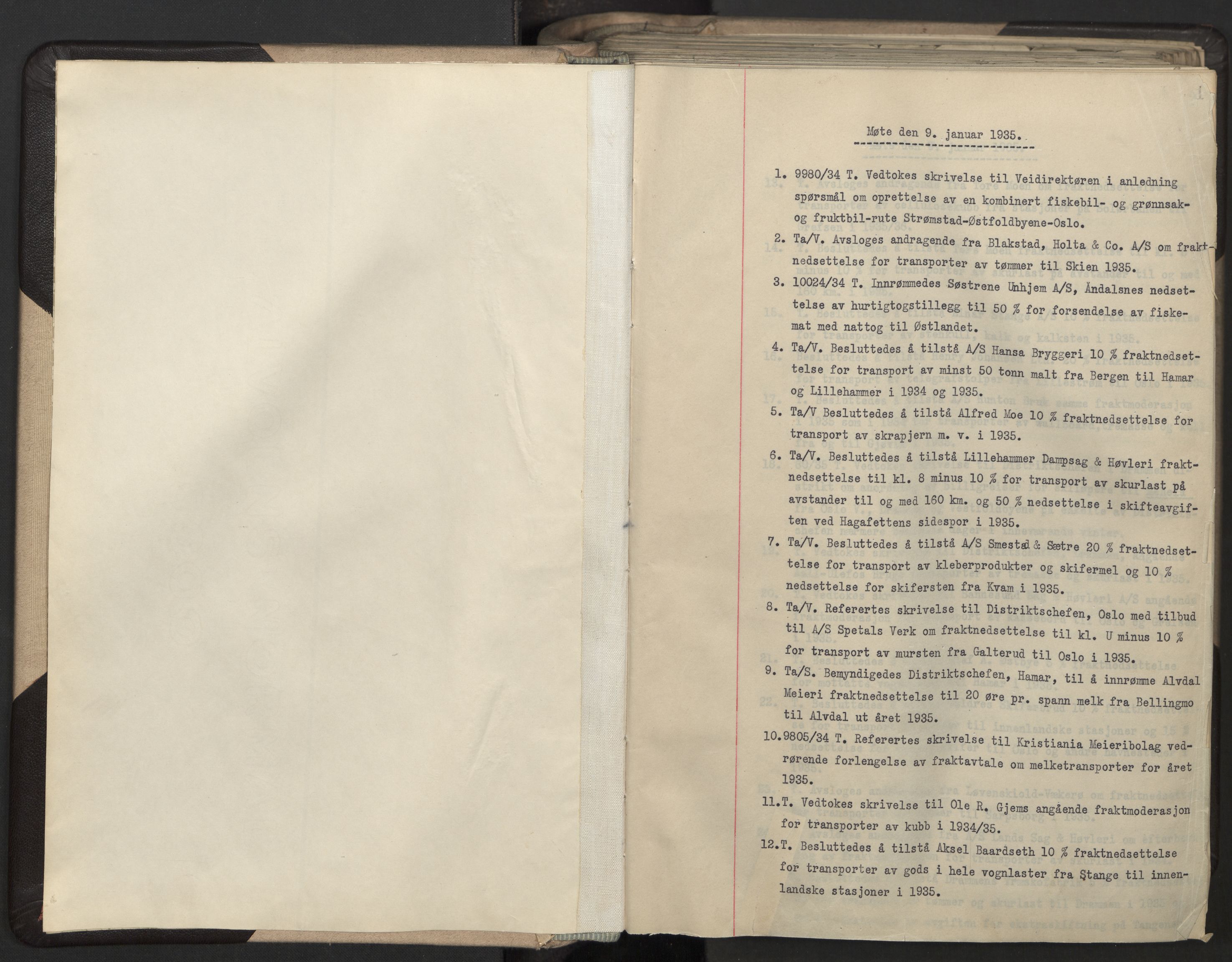 Norges statsbaner, Administrasjons- økonomi- og personalavdelingen, AV/RA-S-3412/A/Aa/L0025: Forhandlingsprotokoll, 1935-1936, s. 1