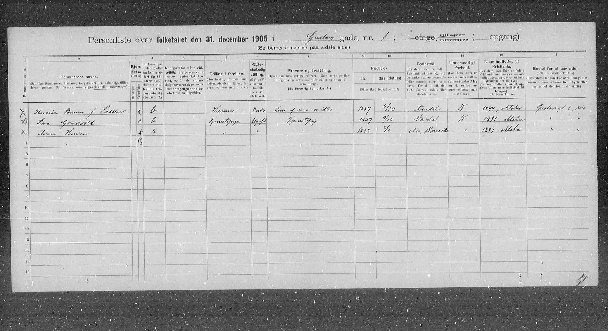 OBA, Kommunal folketelling 31.12.1905 for Kristiania kjøpstad, 1905, s. 17063