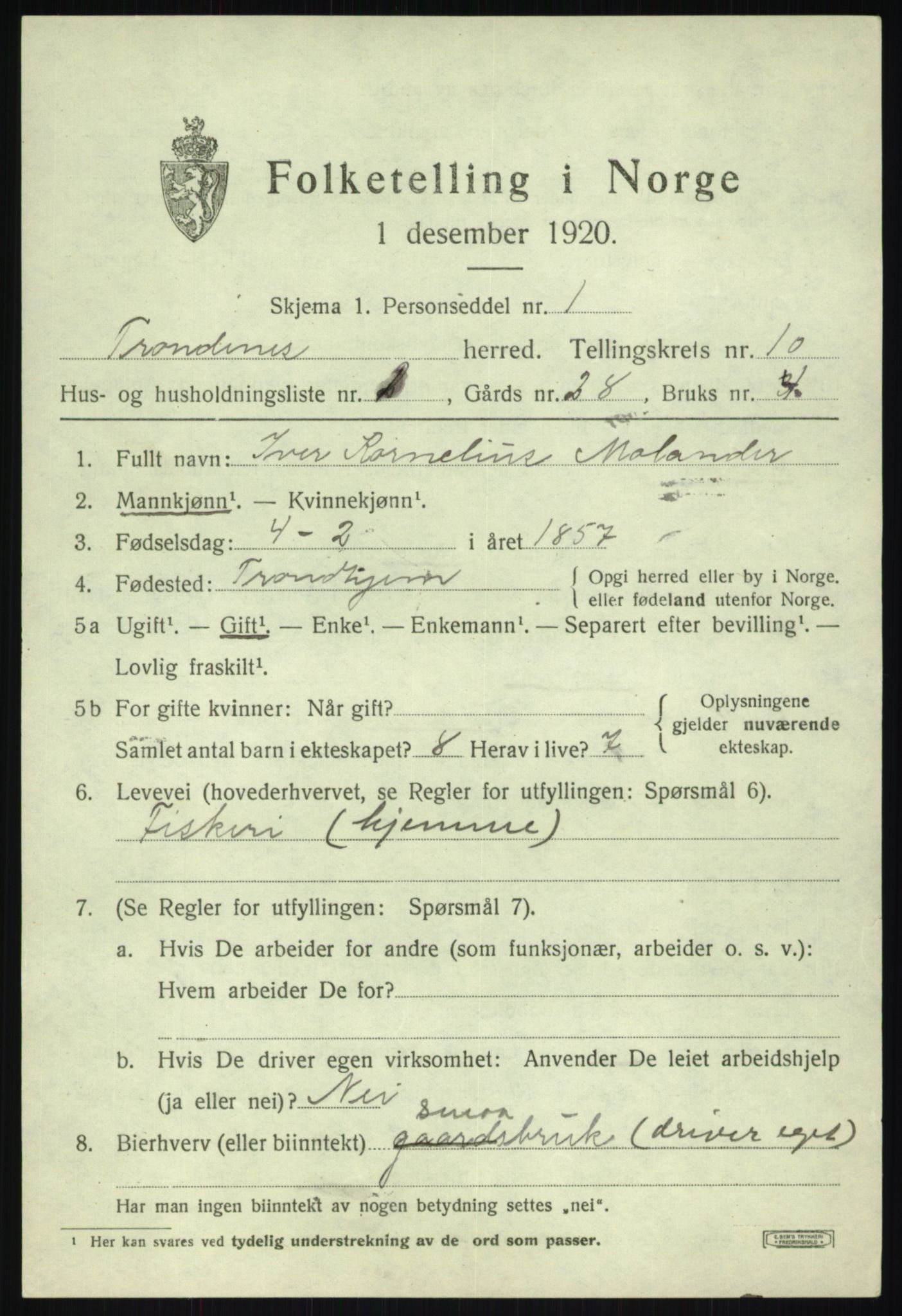 SATØ, Folketelling 1920 for 1914 Trondenes herred, 1920, s. 7999