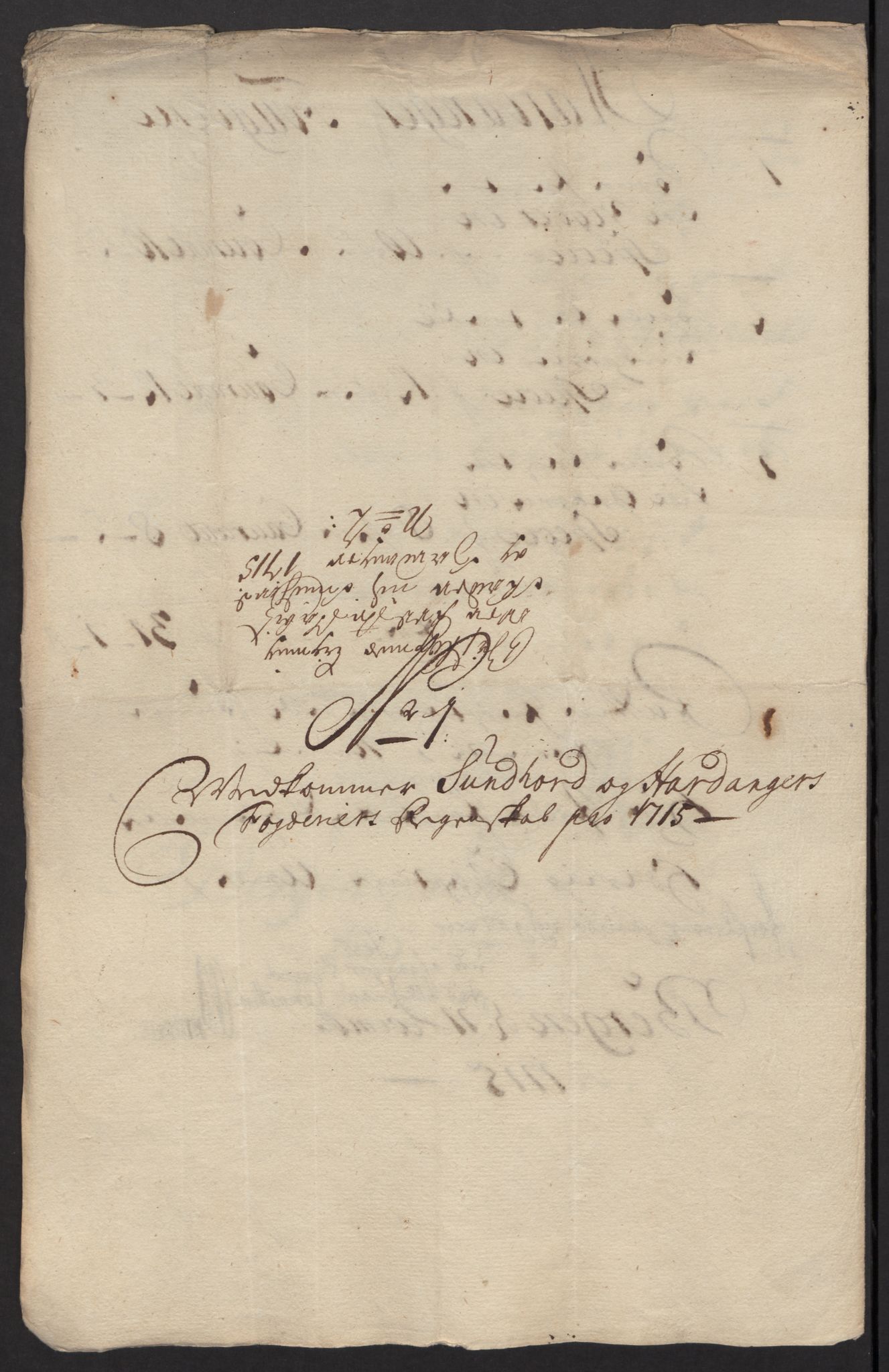 Rentekammeret inntil 1814, Reviderte regnskaper, Fogderegnskap, RA/EA-4092/R48/L2991: Fogderegnskap Sunnhordland og Hardanger, 1715, s. 35