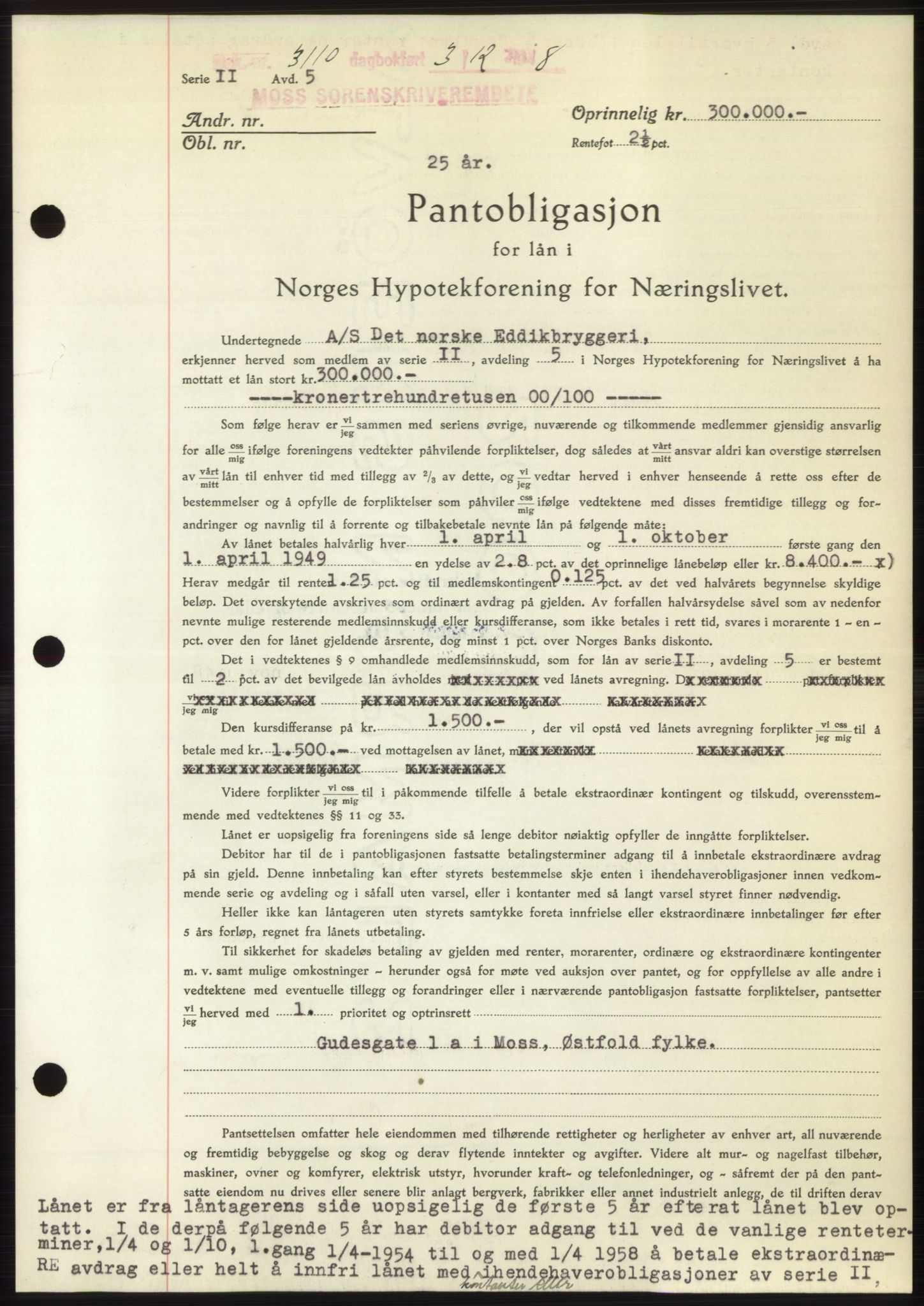 Moss sorenskriveri, AV/SAO-A-10168: Pantebok nr. B20, 1948-1948, Dagboknr: 3110/1948