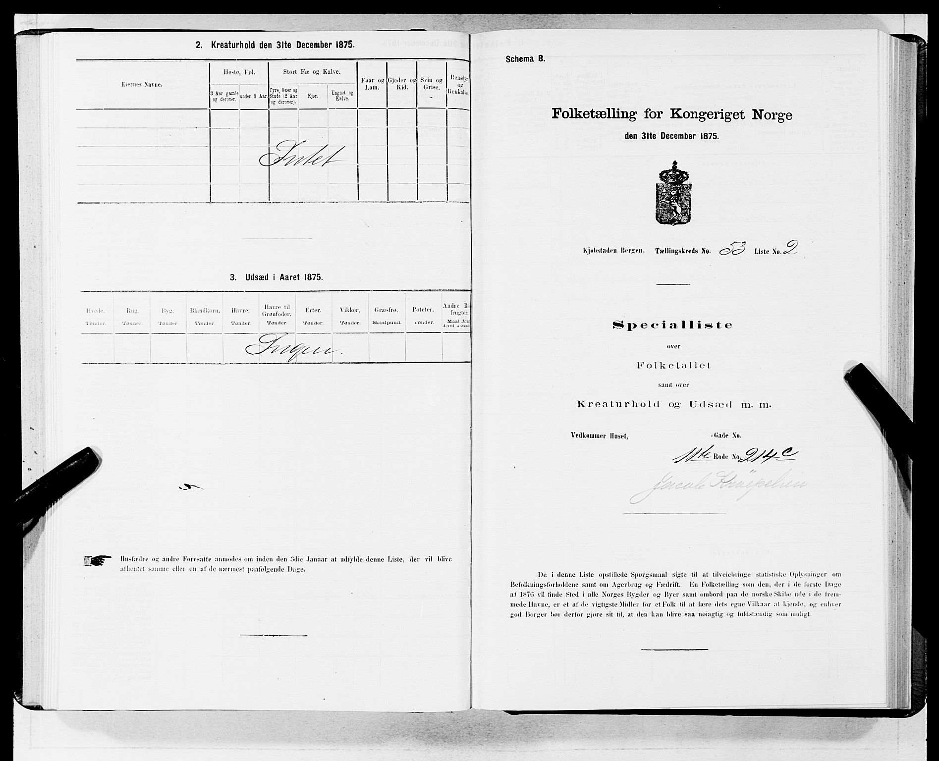 SAB, Folketelling 1875 for 1301 Bergen kjøpstad, 1875, s. 2779