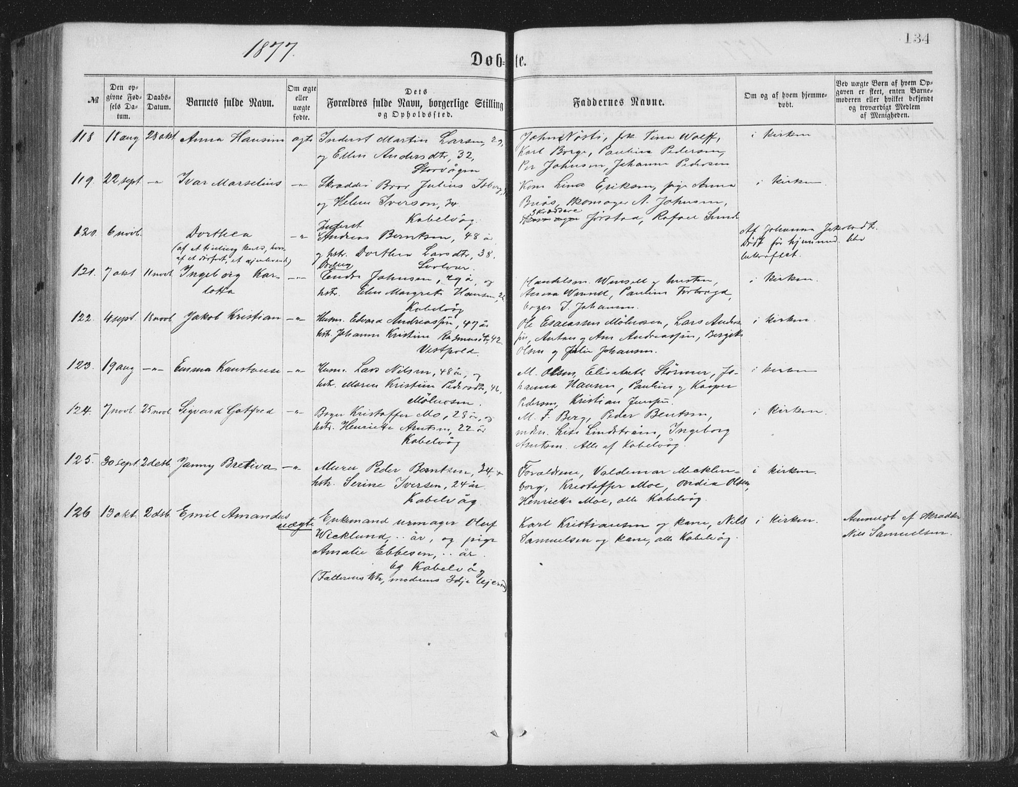Ministerialprotokoller, klokkerbøker og fødselsregistre - Nordland, AV/SAT-A-1459/874/L1057: Ministerialbok nr. 874A01, 1866-1877, s. 134