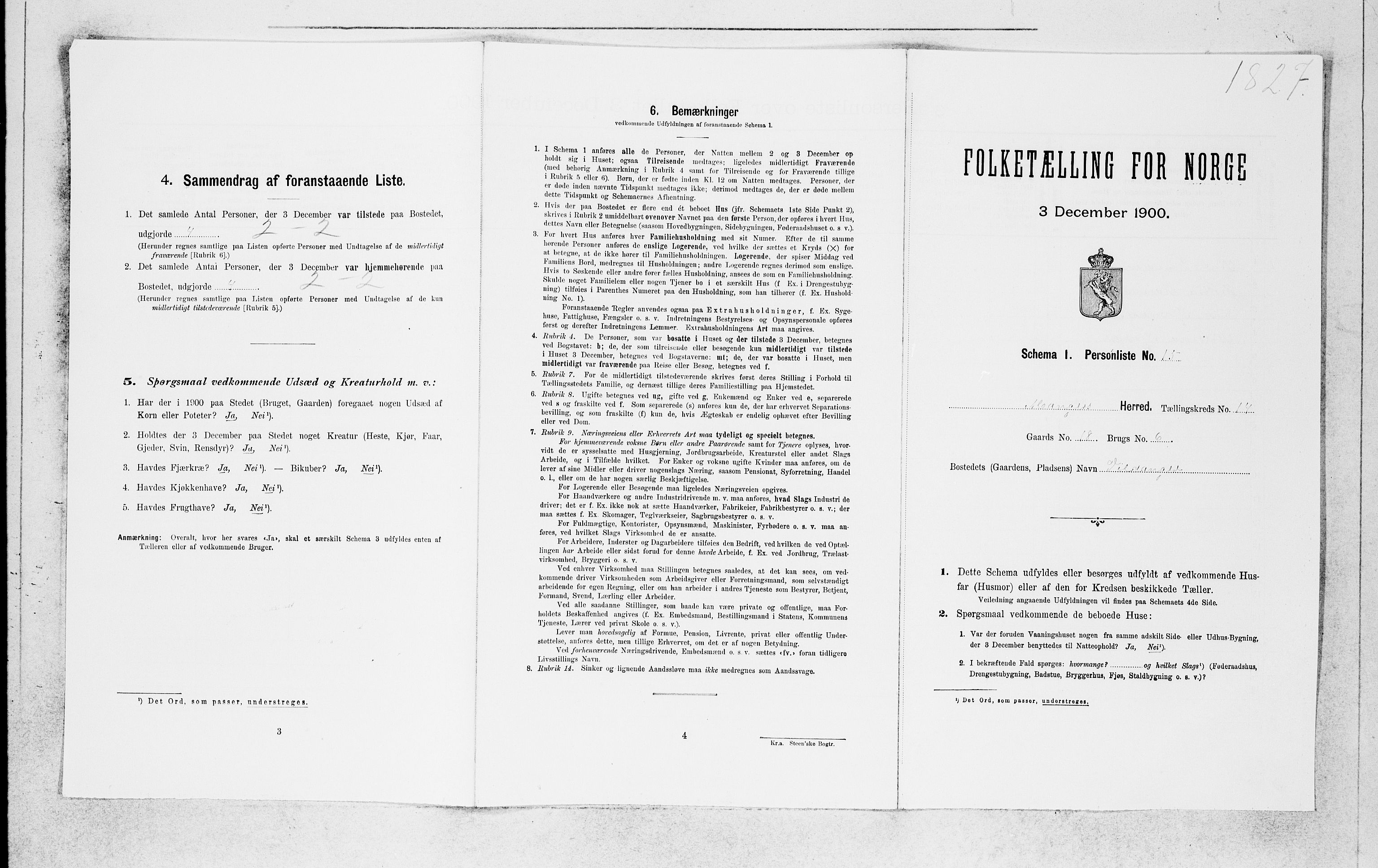 SAB, Folketelling 1900 for 1261 Manger herred, 1900, s. 1262