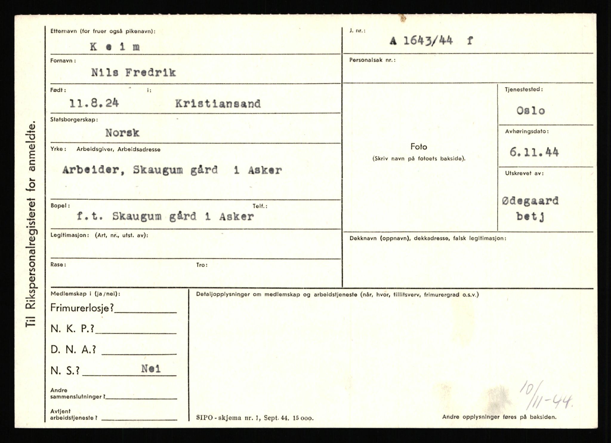 Statspolitiet - Hovedkontoret / Osloavdelingen, AV/RA-S-1329/C/Ca/L0008: Johan(nes)sen - Knoph, 1943-1945, s. 3940