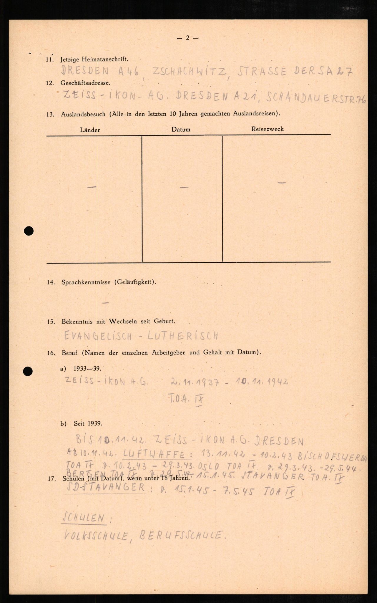 Forsvaret, Forsvarets overkommando II, AV/RA-RAFA-3915/D/Db/L0007: CI Questionaires. Tyske okkupasjonsstyrker i Norge. Tyskere., 1945-1946, s. 168