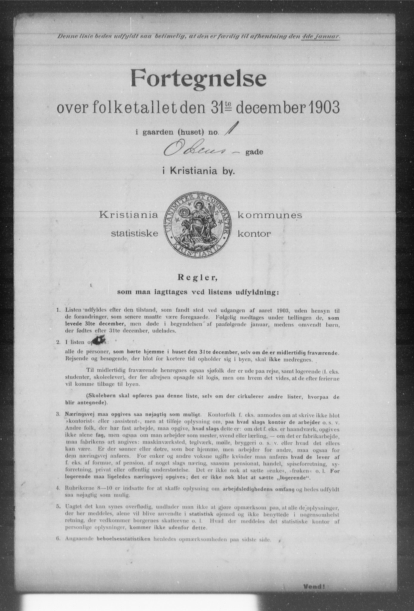 OBA, Kommunal folketelling 31.12.1903 for Kristiania kjøpstad, 1903, s. 14580