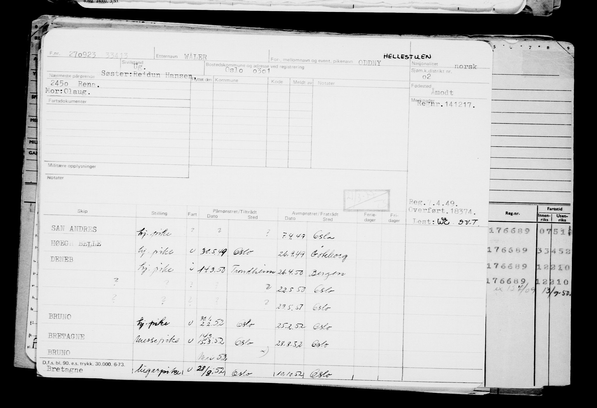 Direktoratet for sjømenn, AV/RA-S-3545/G/Gb/L0223: Hovedkort, 1923, s. 409