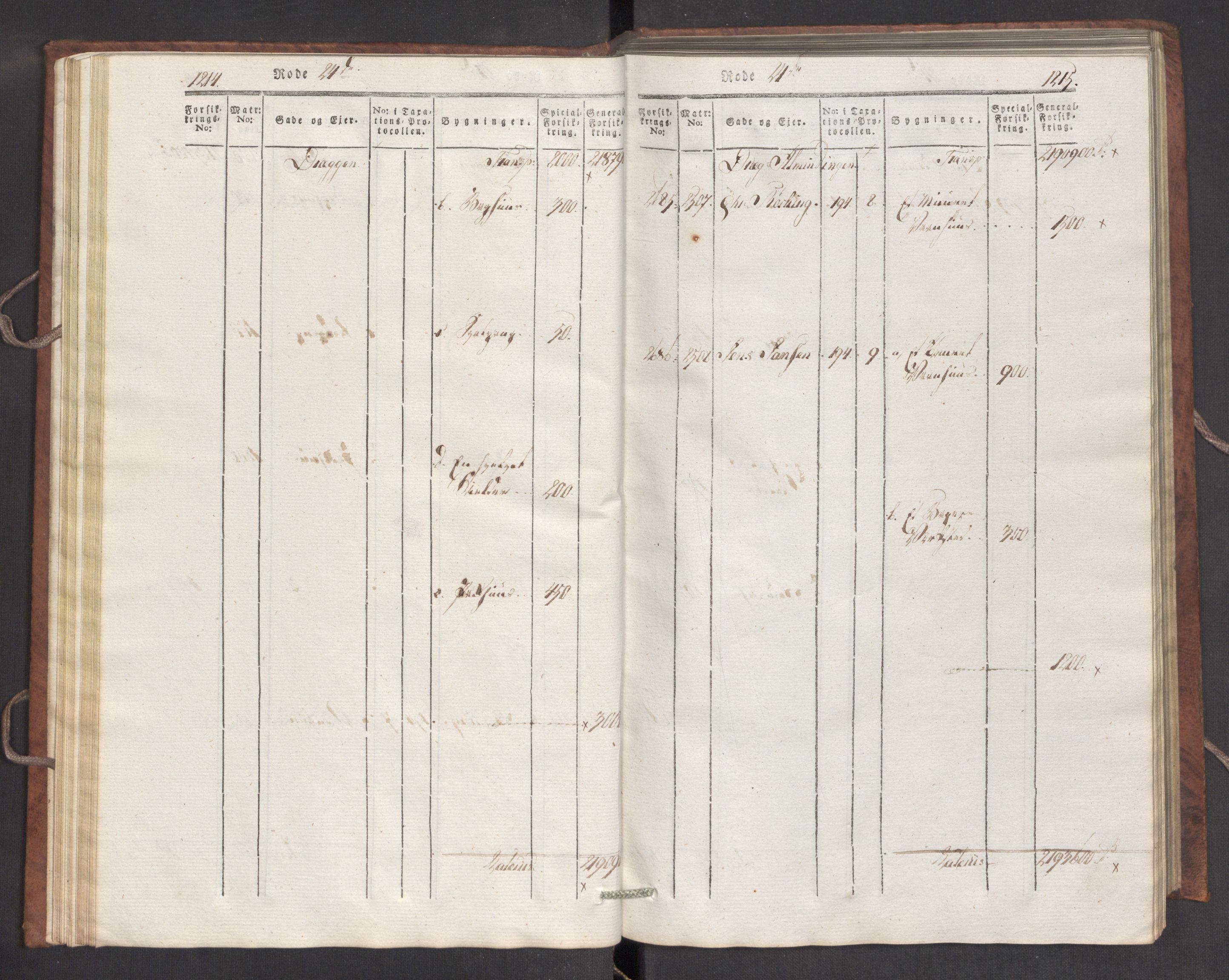 Kommersekollegiet, Brannforsikringskontoret 1767-1814, AV/RA-EA-5458/F/Fa/L0007/0003: Bergen / Branntakstprotokoll, 1807-1817, s. 1214-1215