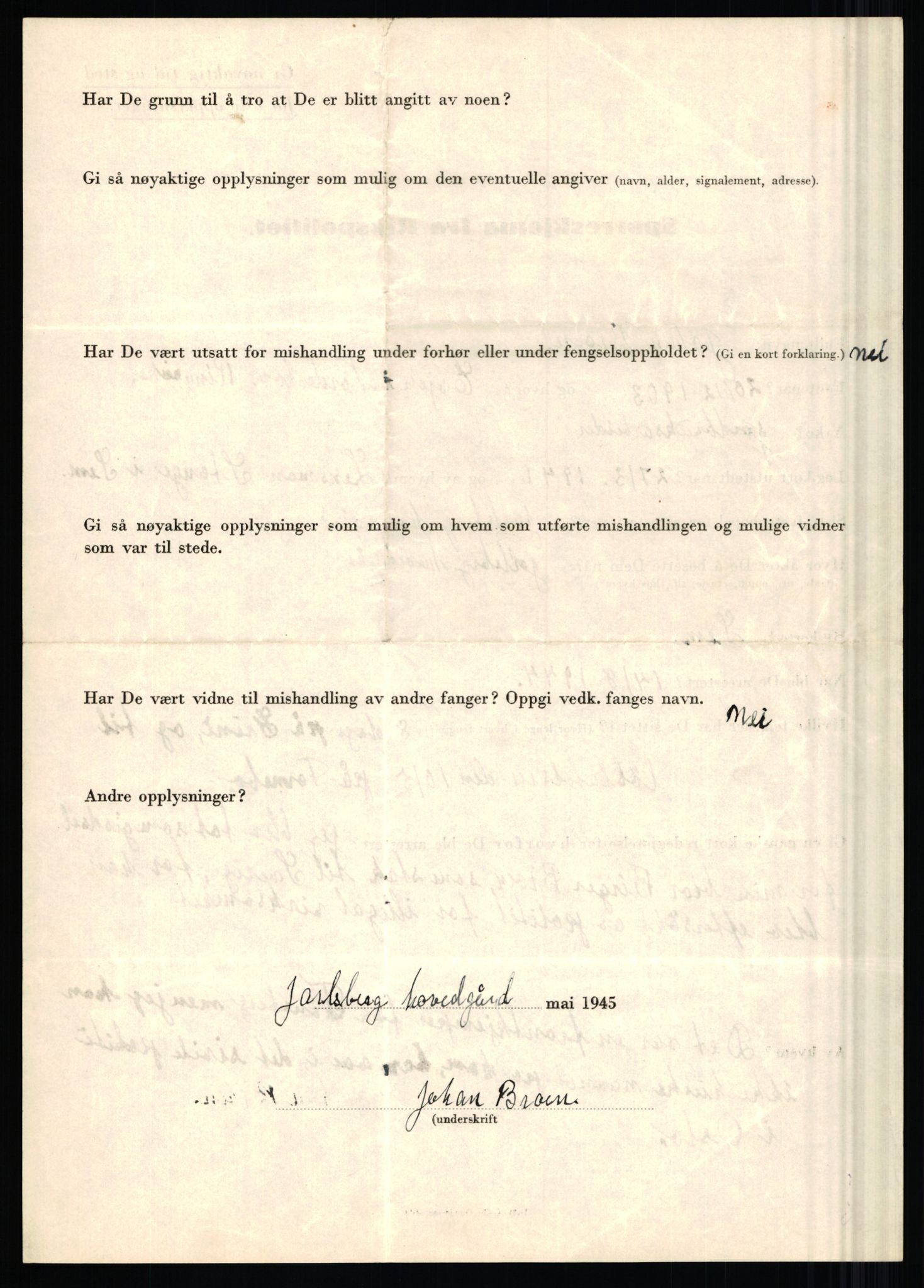 Rikspolitisjefen, AV/RA-S-1560/L/L0002: Berg, Alf - Bråthen, Thorleif, 1940-1945, s. 1077