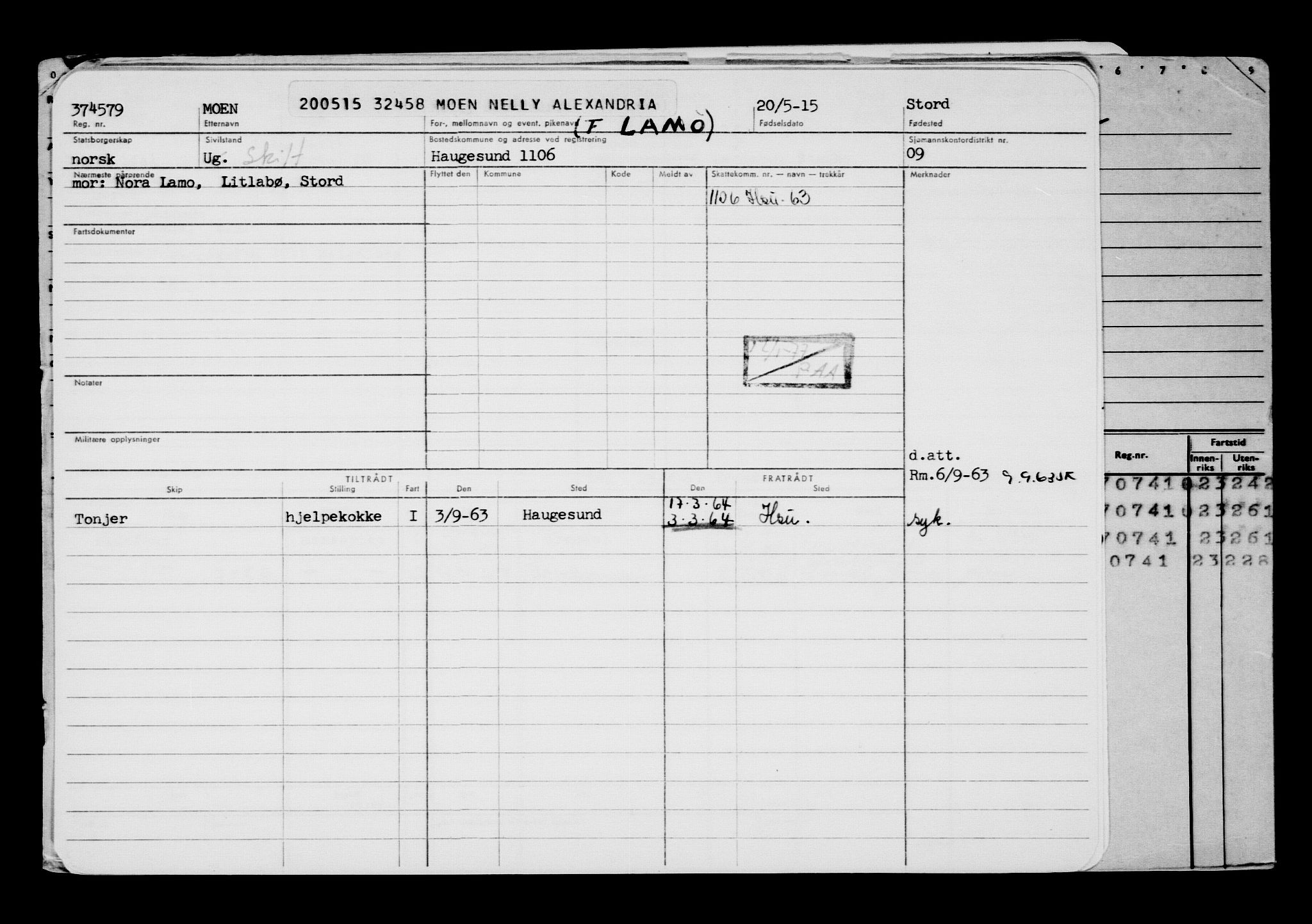 Direktoratet for sjømenn, AV/RA-S-3545/G/Gb/L0130: Hovedkort, 1915, s. 7