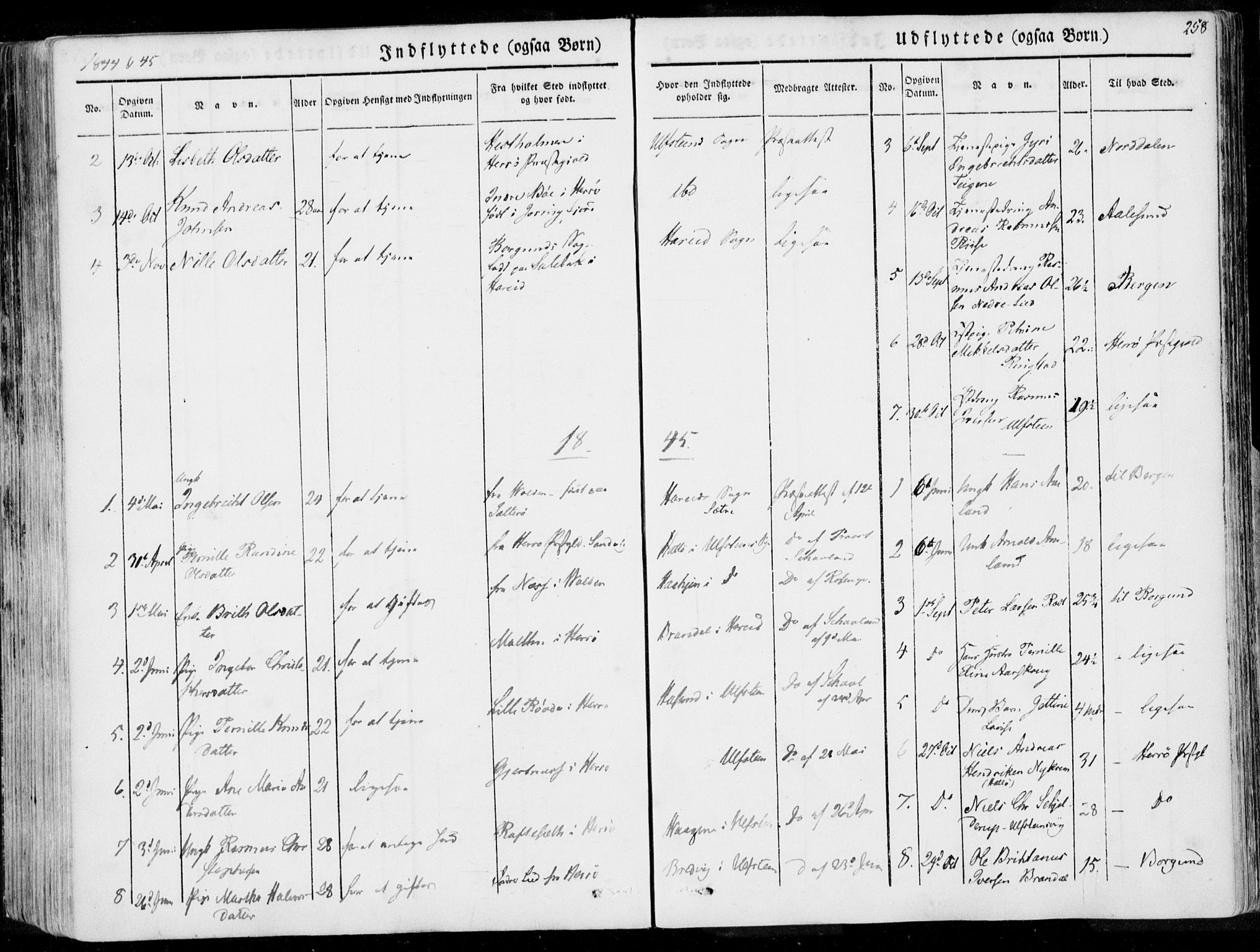 Ministerialprotokoller, klokkerbøker og fødselsregistre - Møre og Romsdal, AV/SAT-A-1454/509/L0104: Ministerialbok nr. 509A02, 1833-1847, s. 258