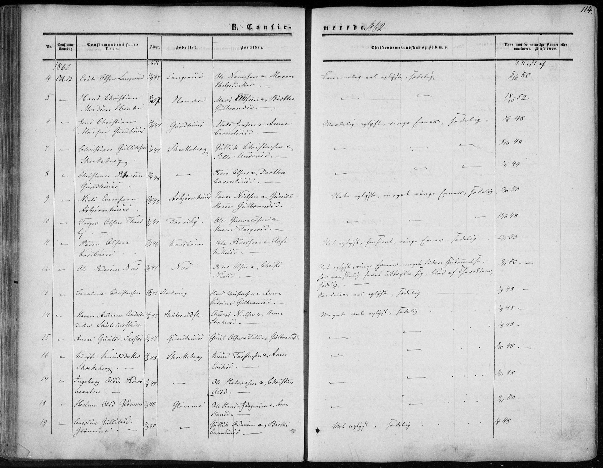 Modum kirkebøker, AV/SAKO-A-234/F/Fa/L0009: Ministerialbok nr. 9, 1860-1864, s. 114