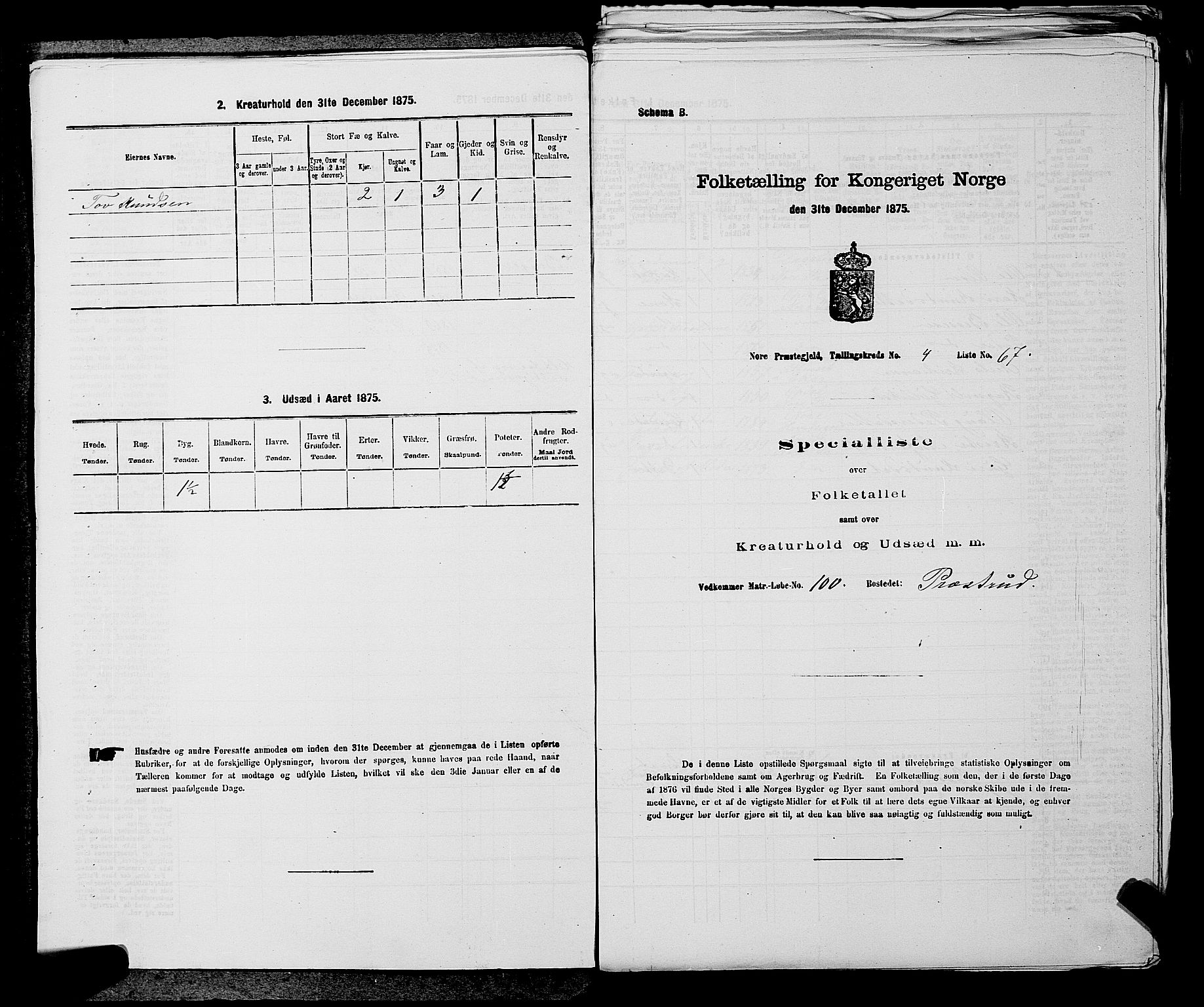 SAKO, Folketelling 1875 for 0633P Nore prestegjeld, 1875, s. 486