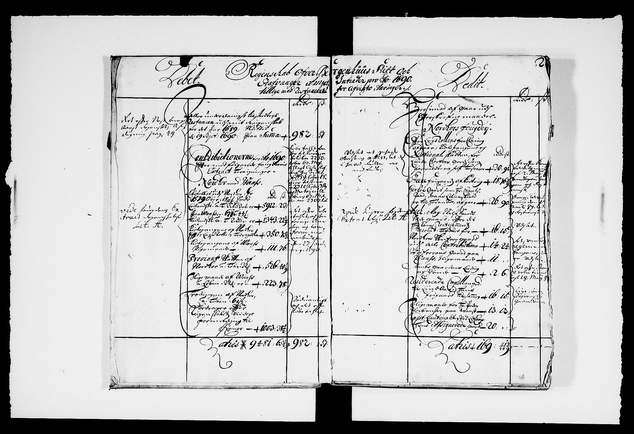 Rentekammeret inntil 1814, Reviderte regnskaper, Stiftamtstueregnskaper, Bergen stiftamt, AV/RA-EA-6043/R/Rc/L0095: Bergen stiftamt, 1681-1690