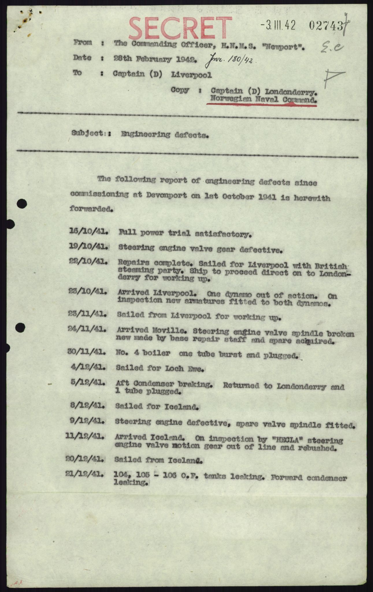 Forsvaret, Sjøforsvarets overkommando, RA/RAFA-2035/D/Dc/L0194: --, 1941-1944, s. 391