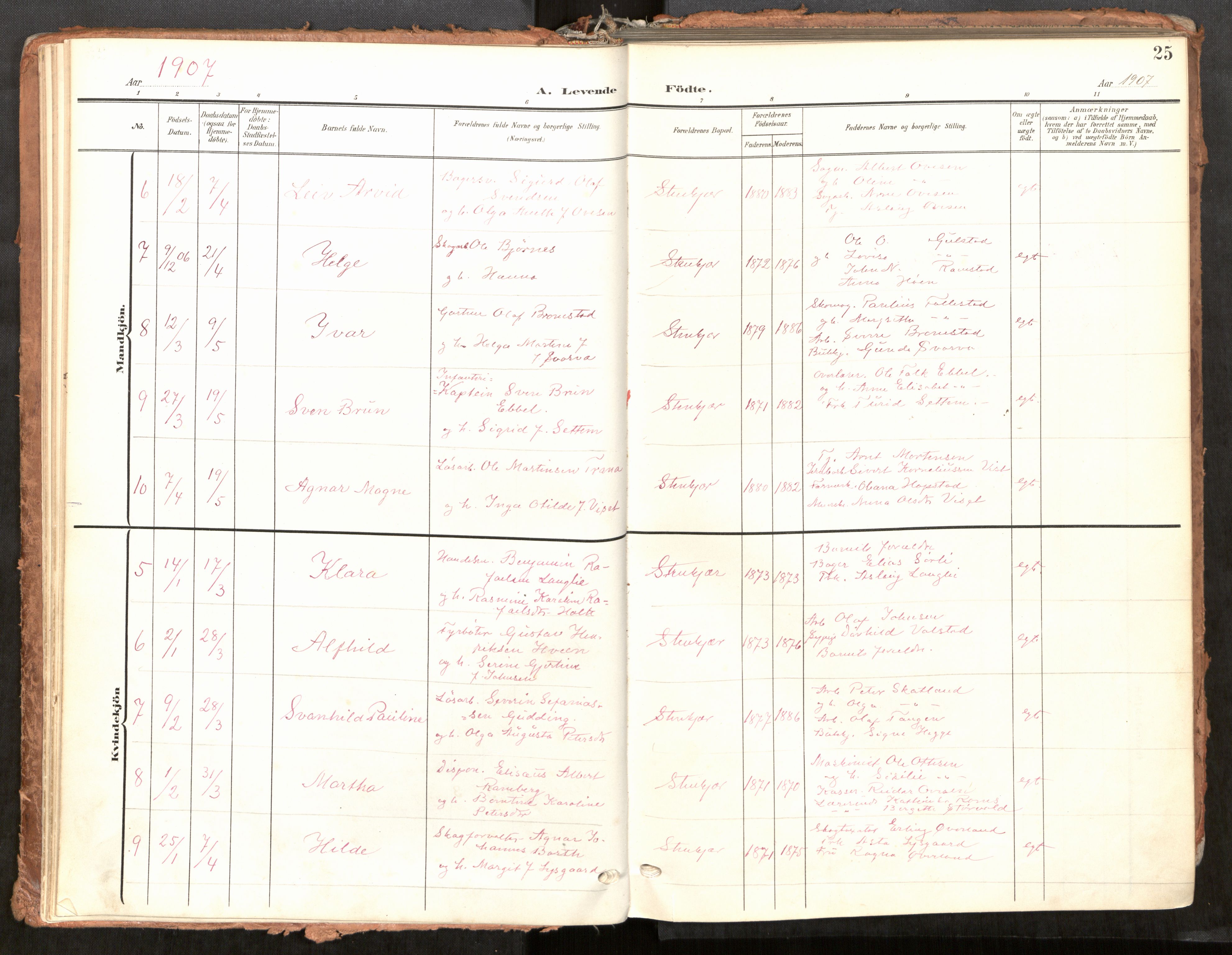 Steinkjer sokneprestkontor, AV/SAT-A-1541/01/H/Ha/Haa/L0001: Ministerialbok nr. 1, 1904-1912, s. 25
