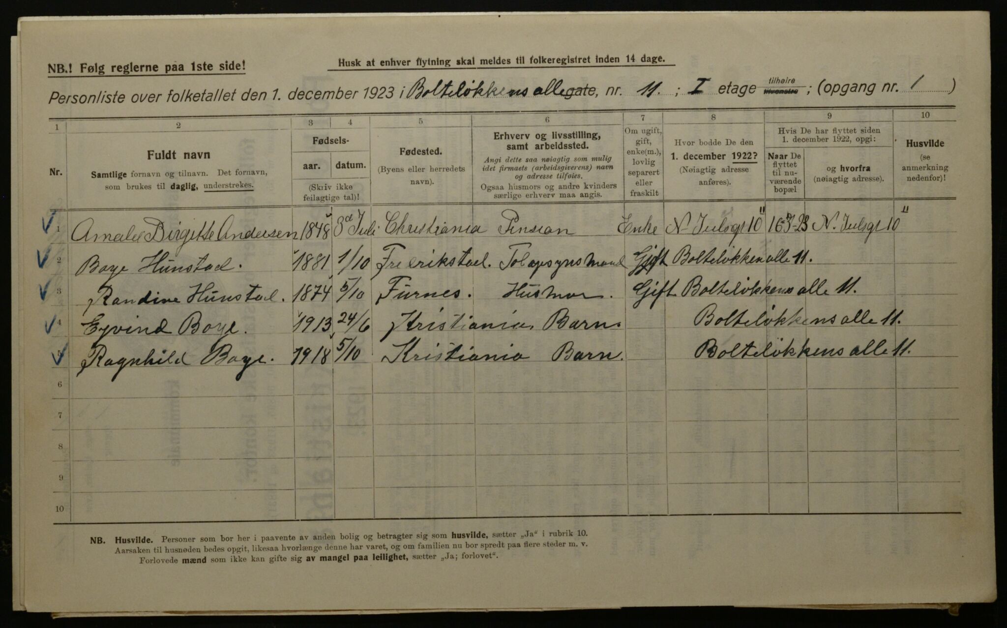 OBA, Kommunal folketelling 1.12.1923 for Kristiania, 1923, s. 8774