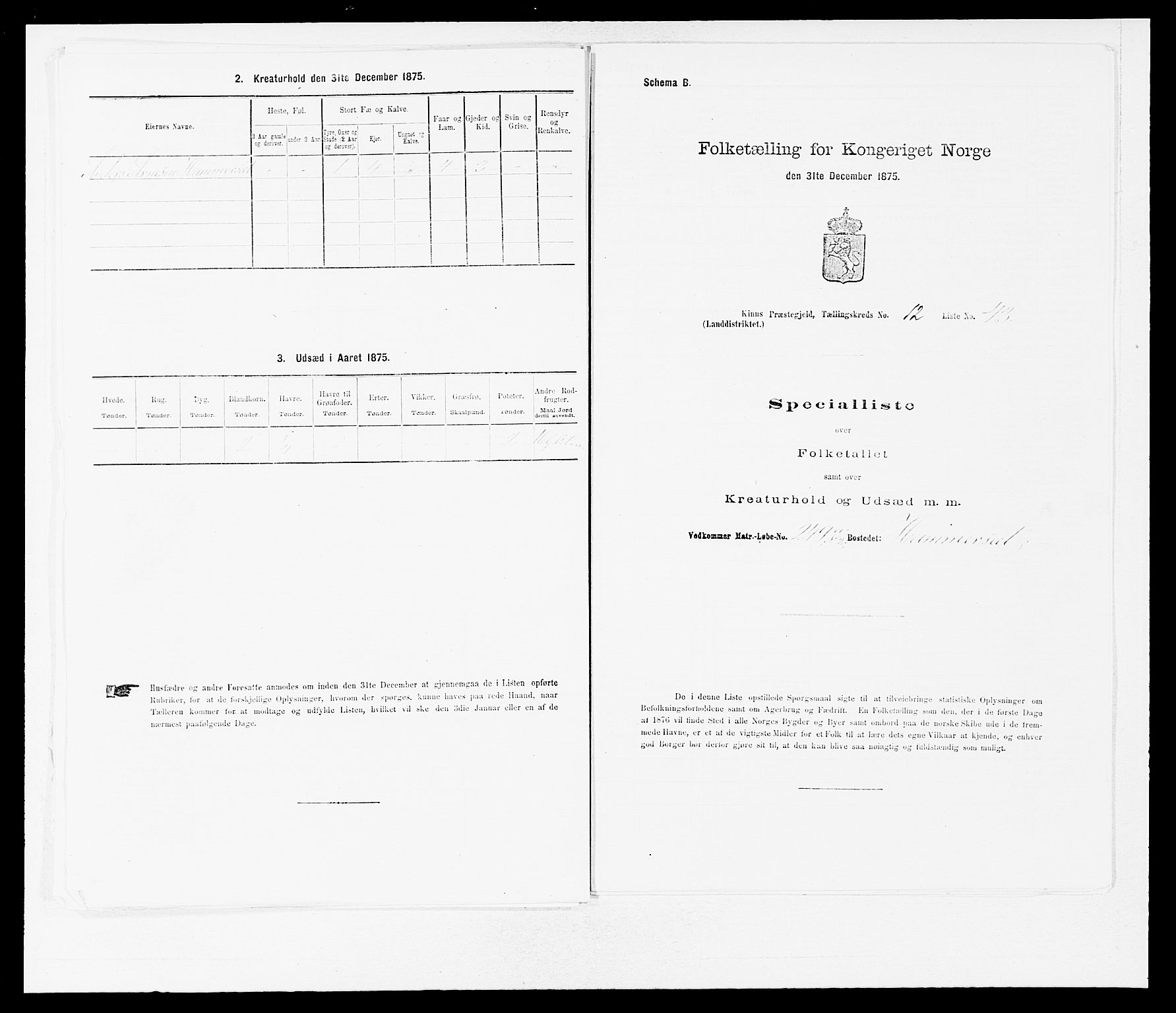 SAB, Folketelling 1875 for 1437L Kinn prestegjeld, Kinn sokn og Svanøy sokn, 1875, s. 1281