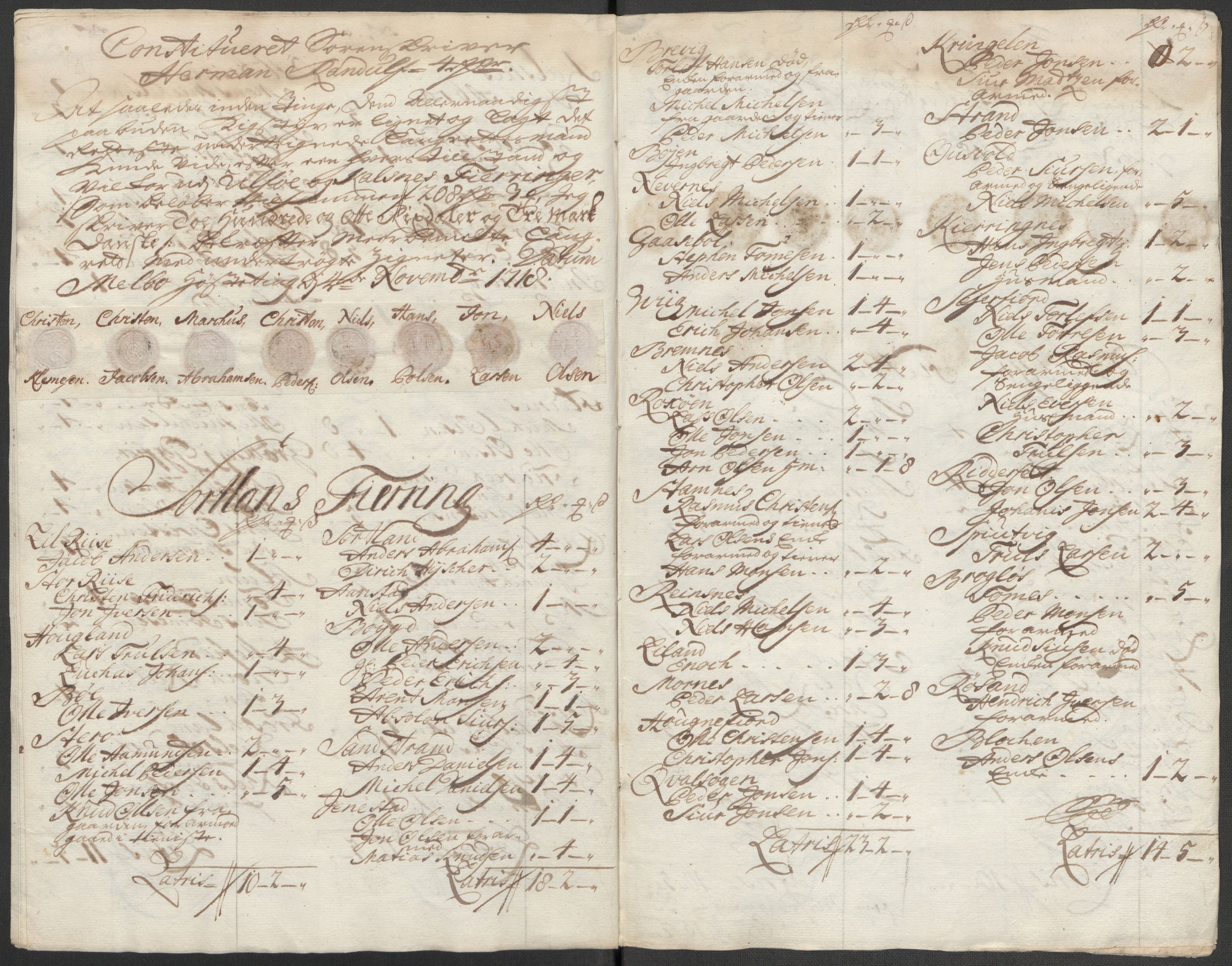 Rentekammeret inntil 1814, Reviderte regnskaper, Fogderegnskap, AV/RA-EA-4092/R67/L4684: Fogderegnskap Vesterålen, Andenes og Lofoten, 1718, s. 165