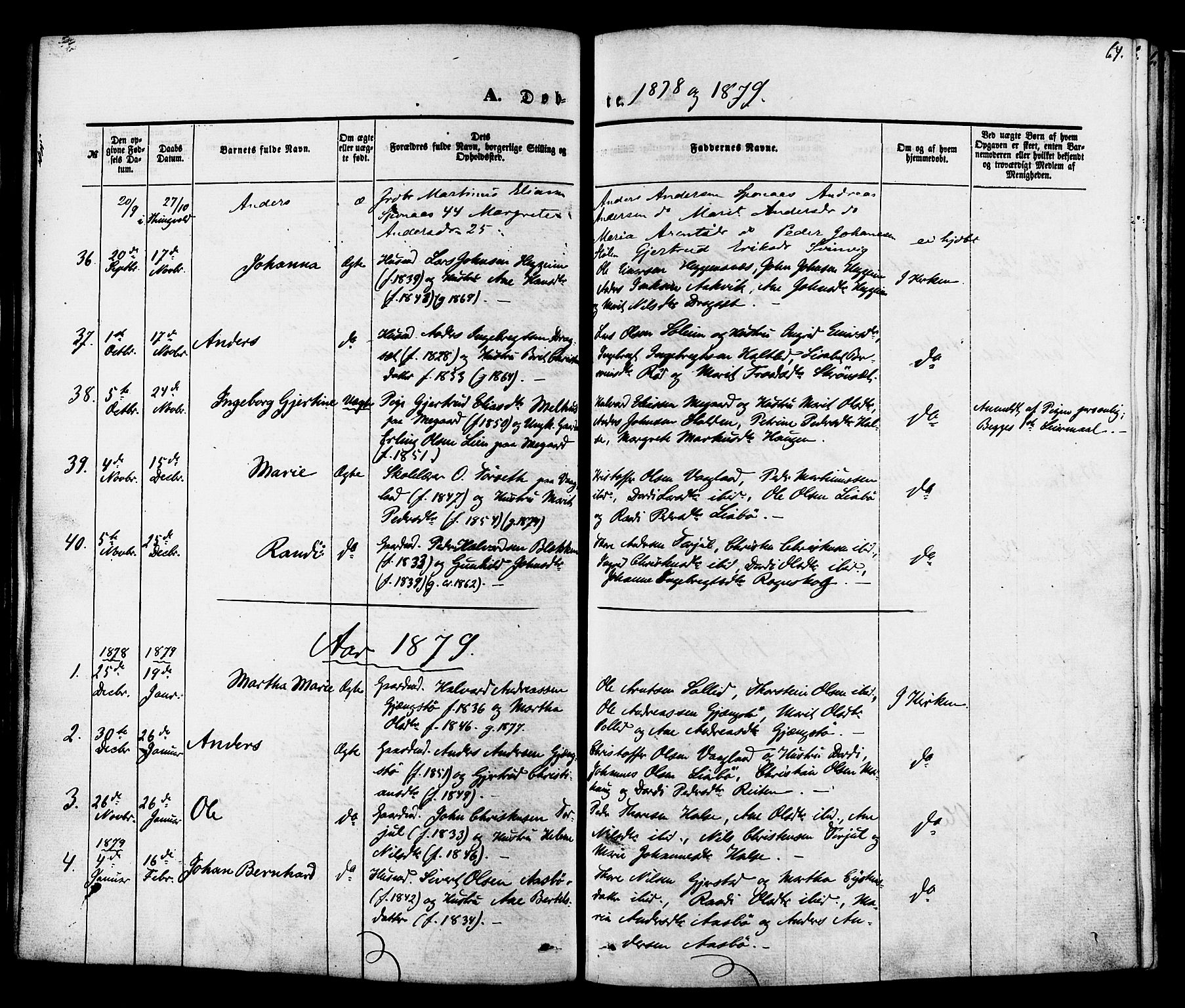 Ministerialprotokoller, klokkerbøker og fødselsregistre - Møre og Romsdal, SAT/A-1454/576/L0884: Ministerialbok nr. 576A02, 1865-1879, s. 64